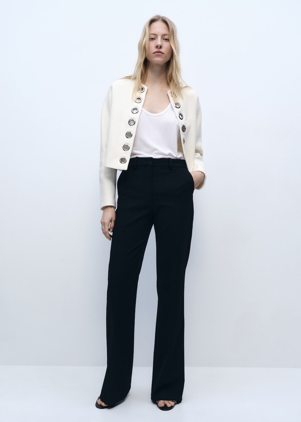 Cotton jacket with die-cut trim - Women | MANGO USA Cotton jacket with die-cut trim - Women | MANGO USA
