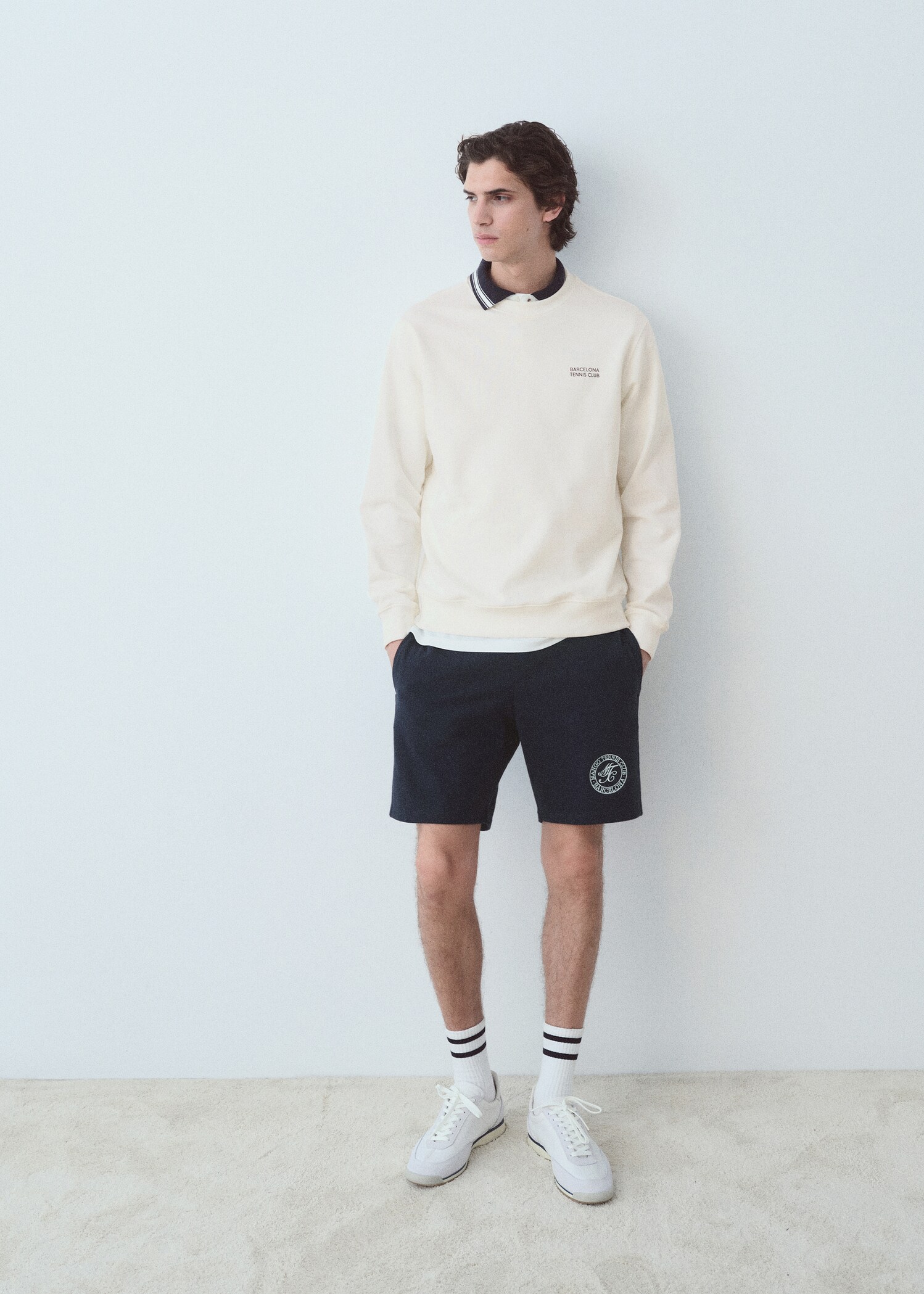 Embroidered cotton bermuda shorts - General plane