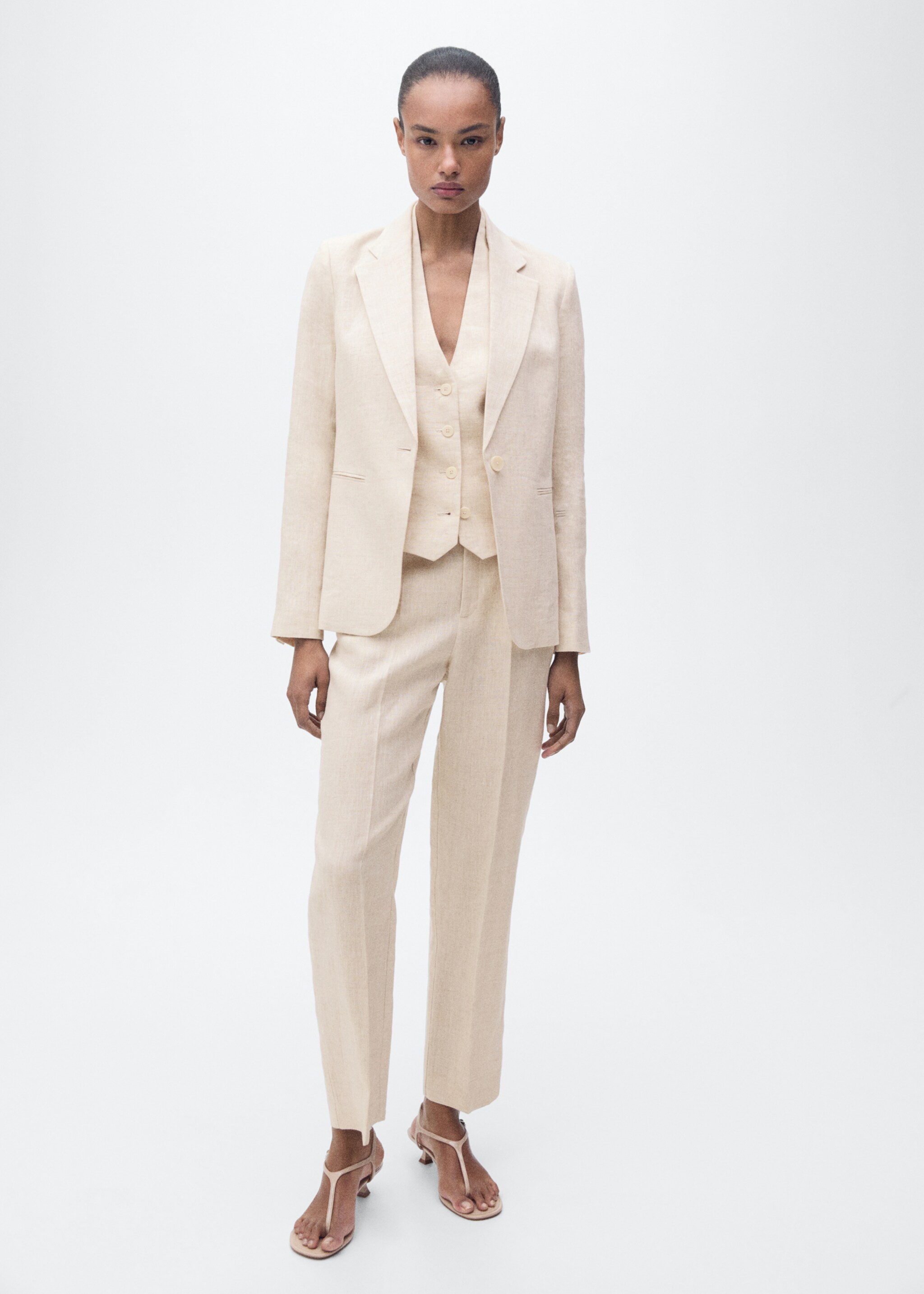 Pantalón traje lino - Plano general
