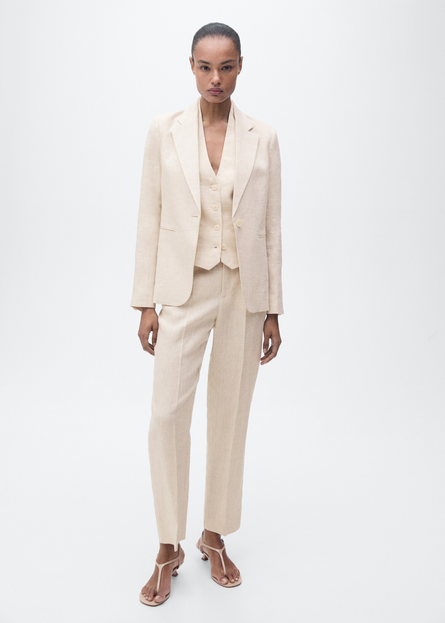 Pantalón traje lino - Plano general