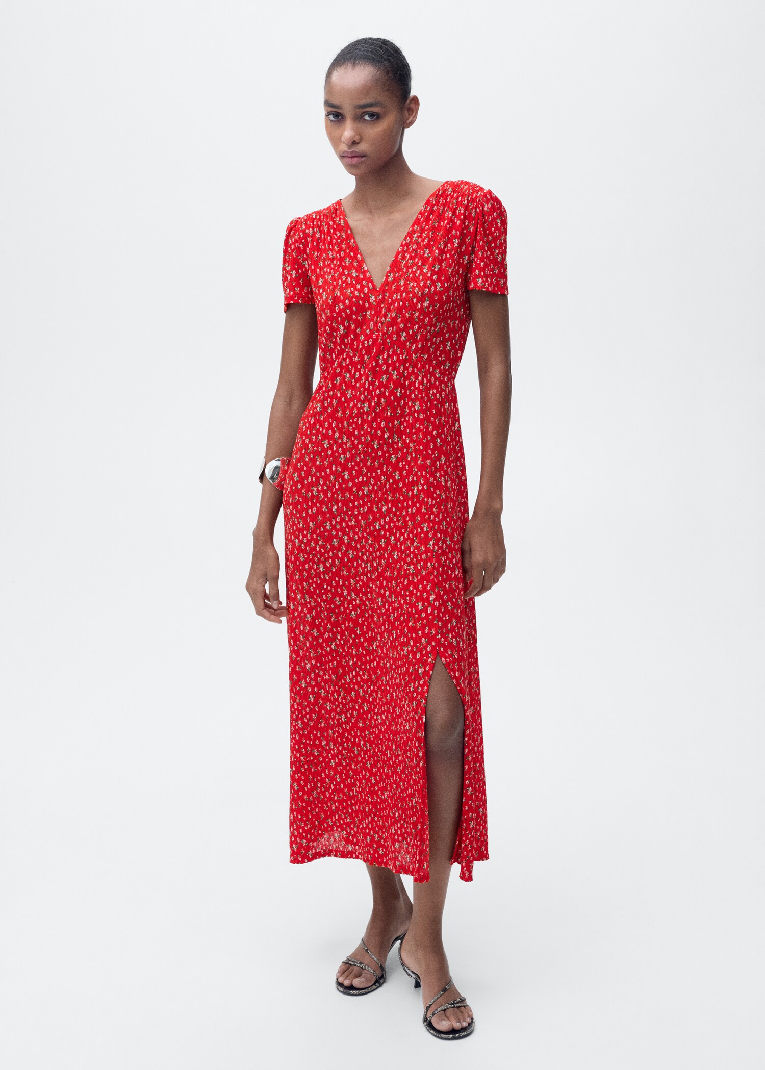 Vestido midi estampado - Plano general