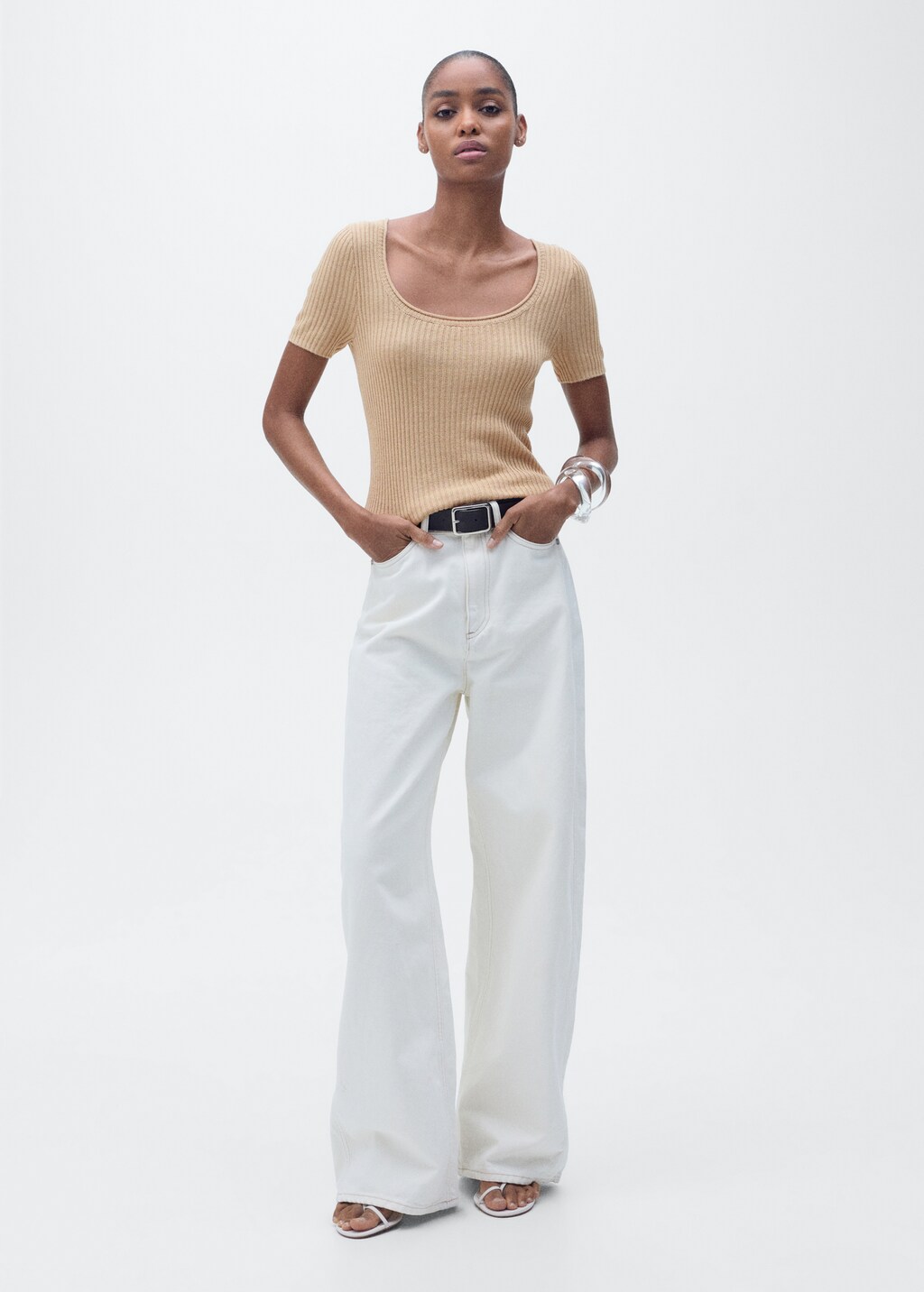 Linen-blend knitted sweater - image 2