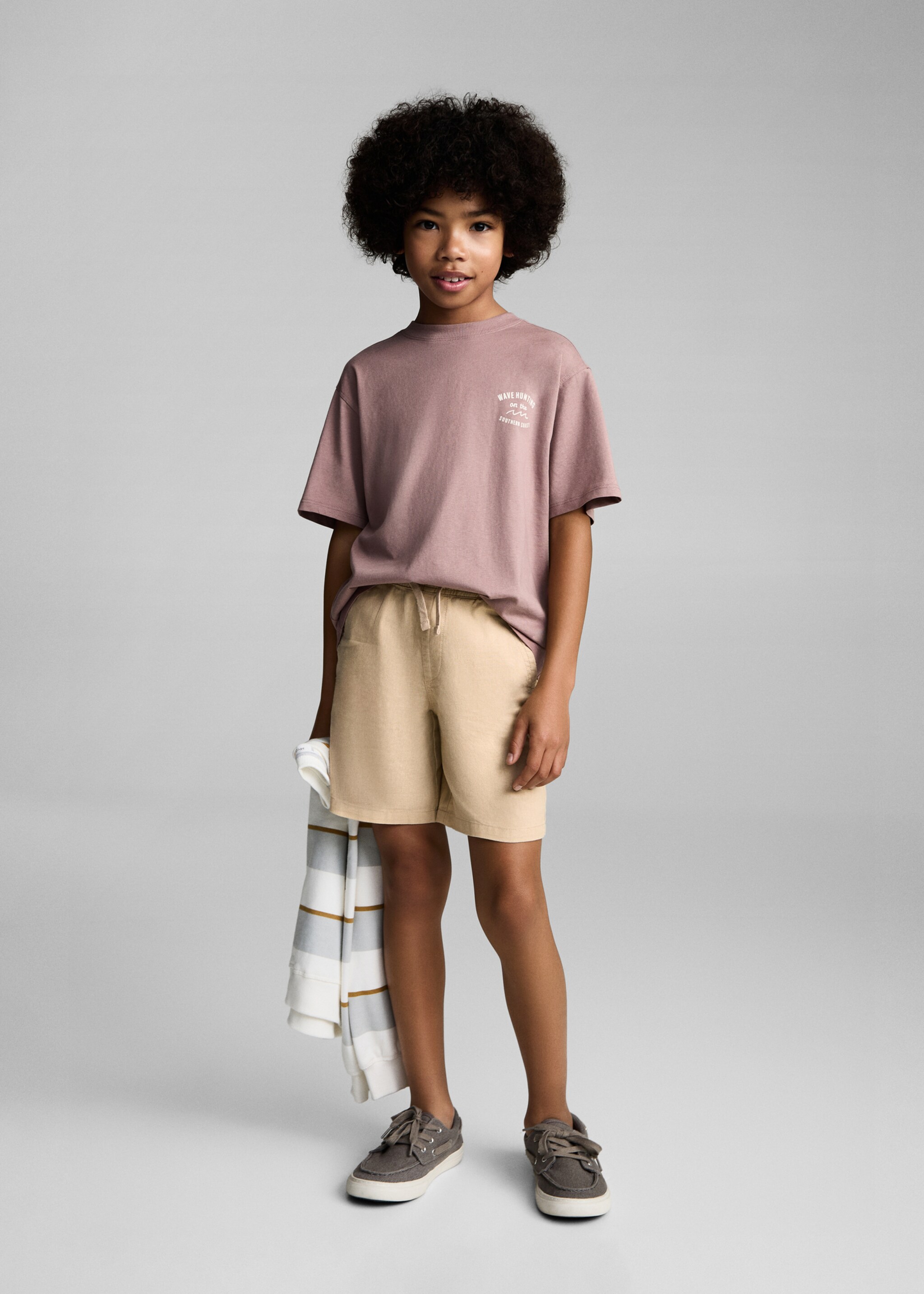 Bermudas lino cintura elástica - Plano general