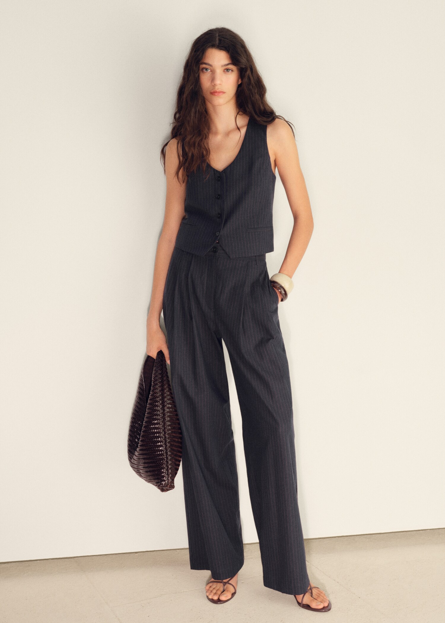 Linen-blend suit vest - General plane