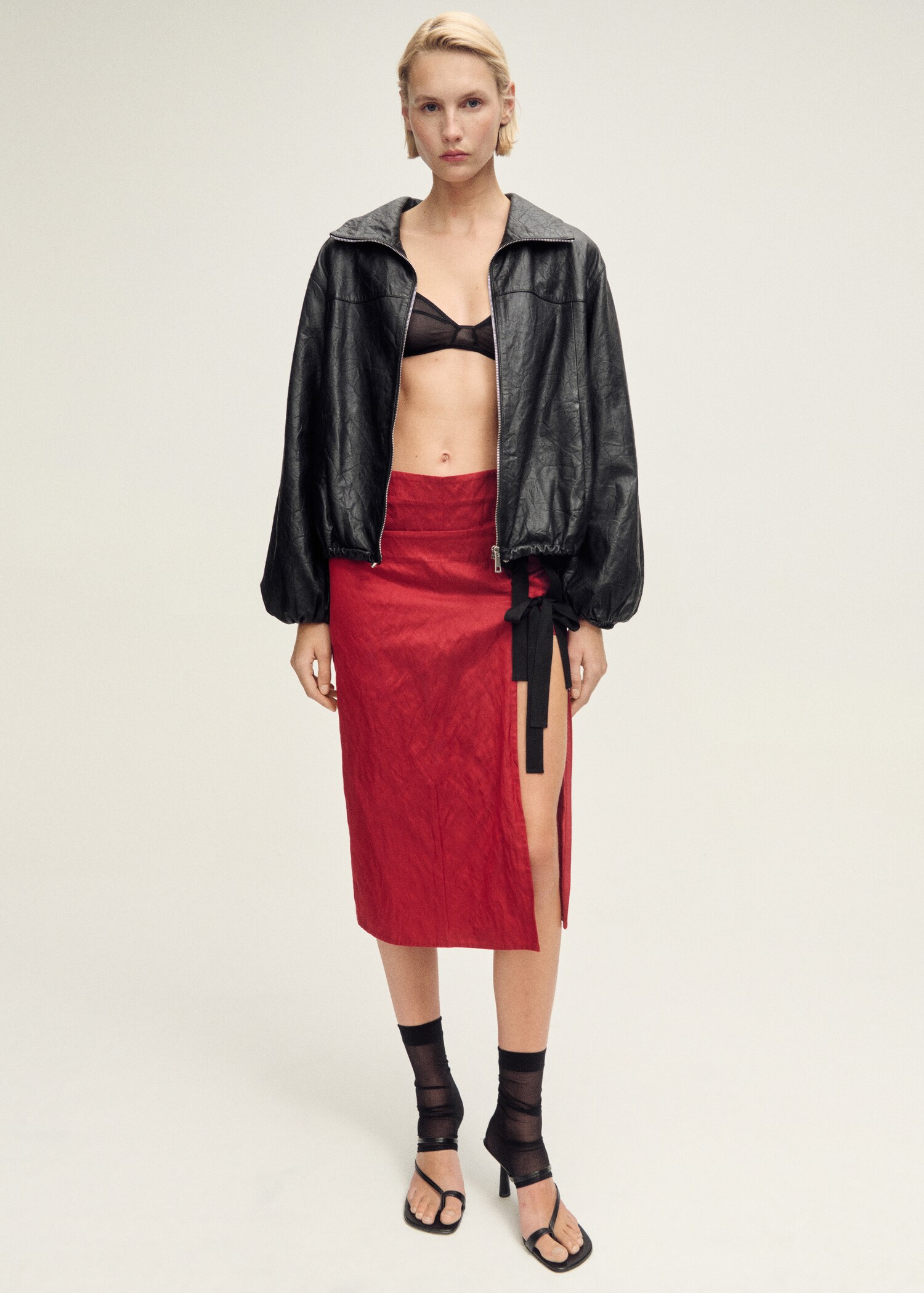 Multi-position textured skirt with bows - General plane