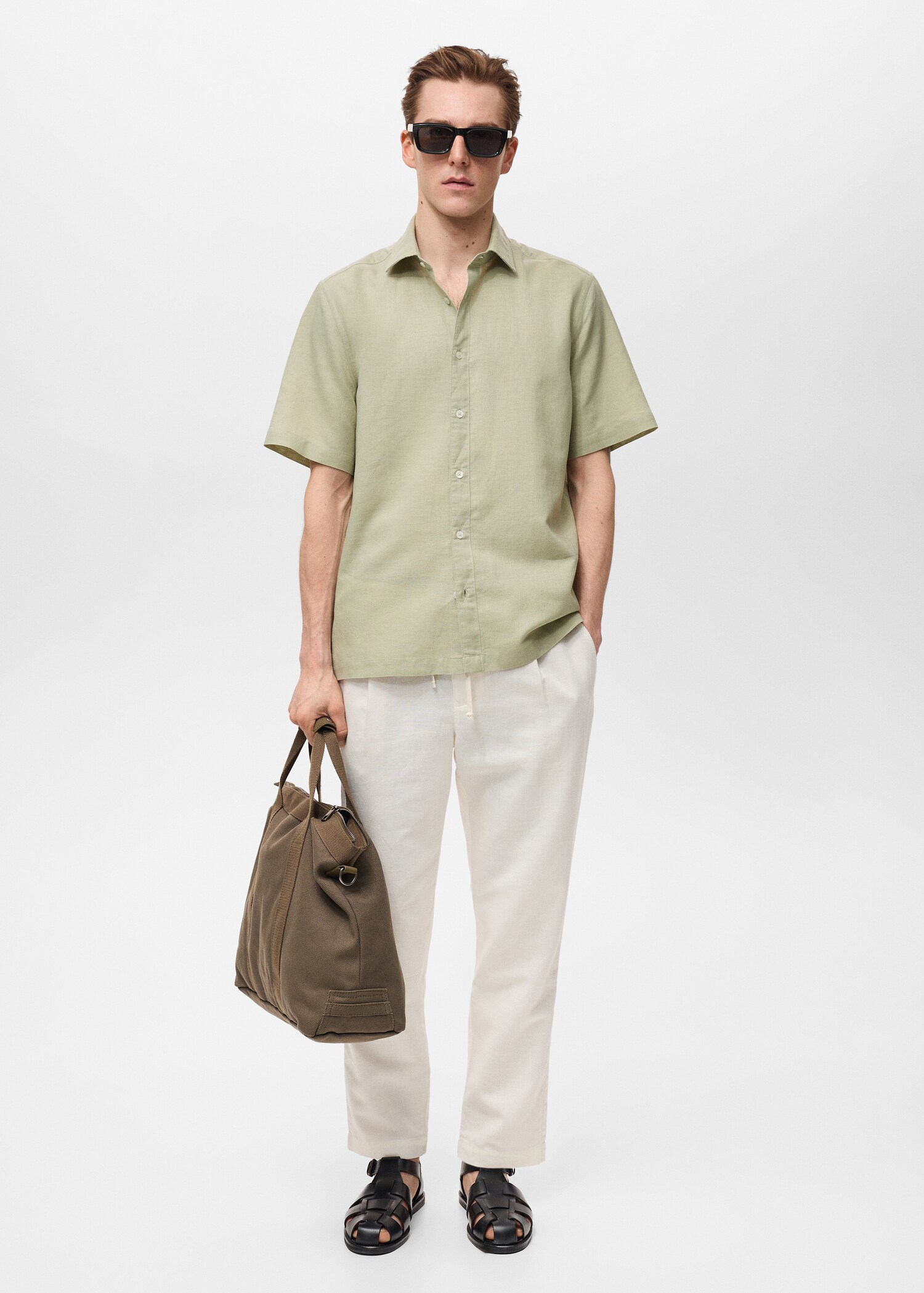 Camisa lino manga corta - Plano general