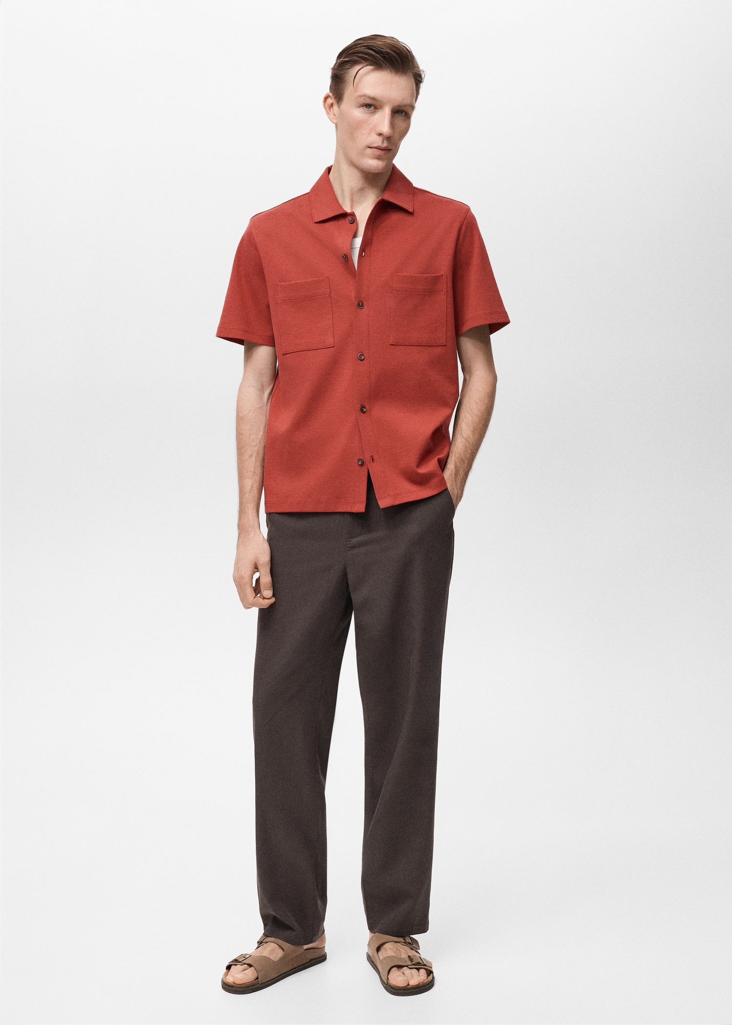 Chest-pocket cotton shirt - General plane
