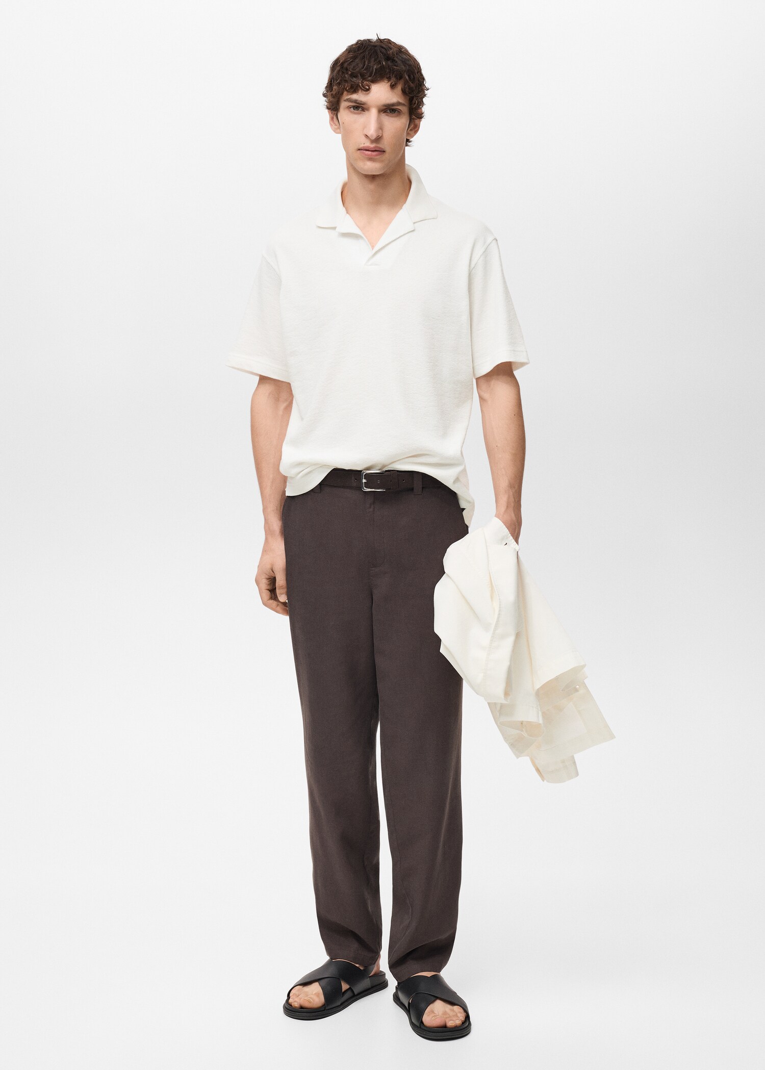 Textured cotton relaxed-fit polo shirt - General plane