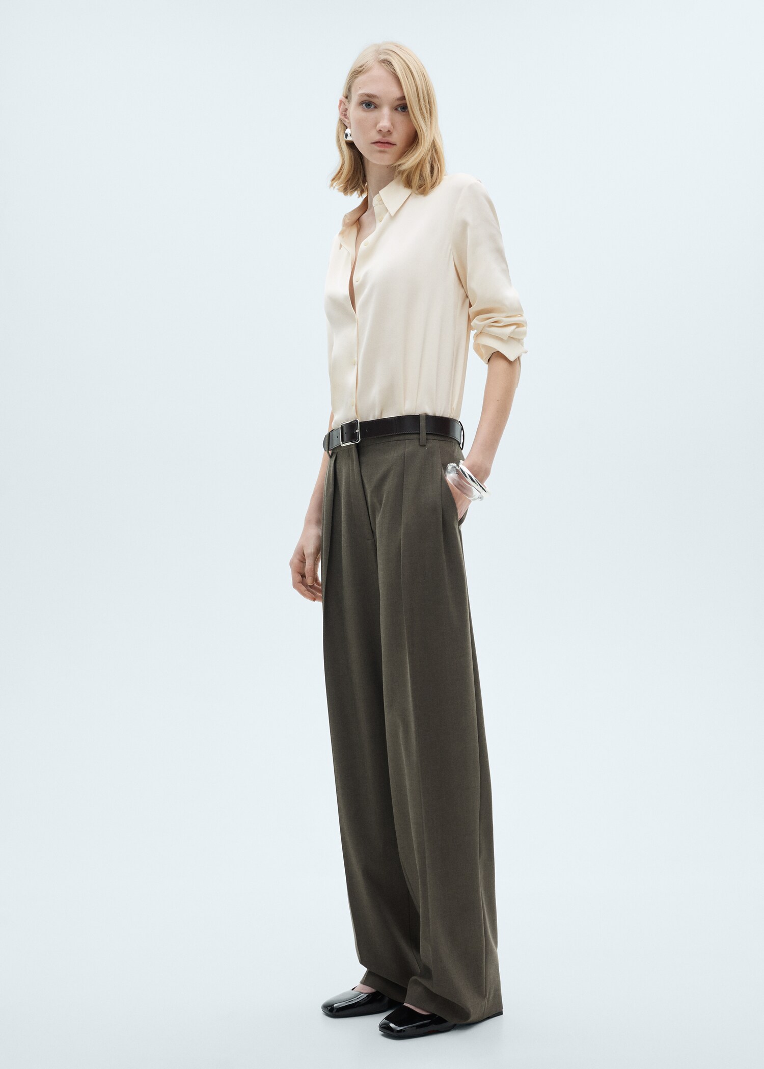Satin finish flowy shirt - General plane