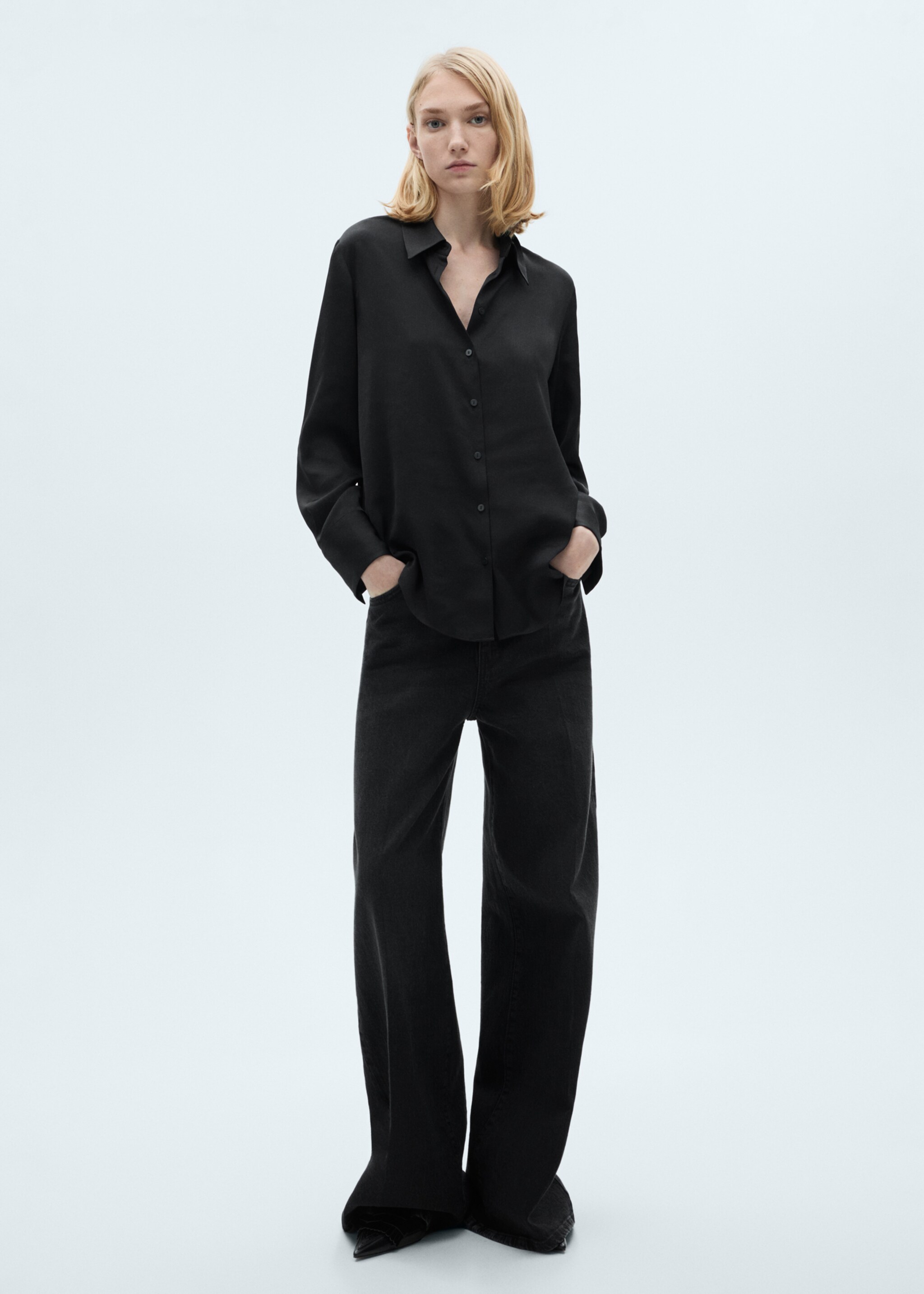 Satin finish flowy shirt - General plane