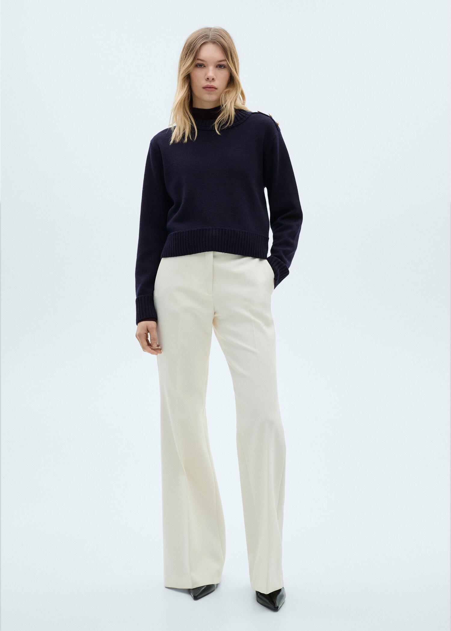 Pull-over maille boutons bijoux - Plan général