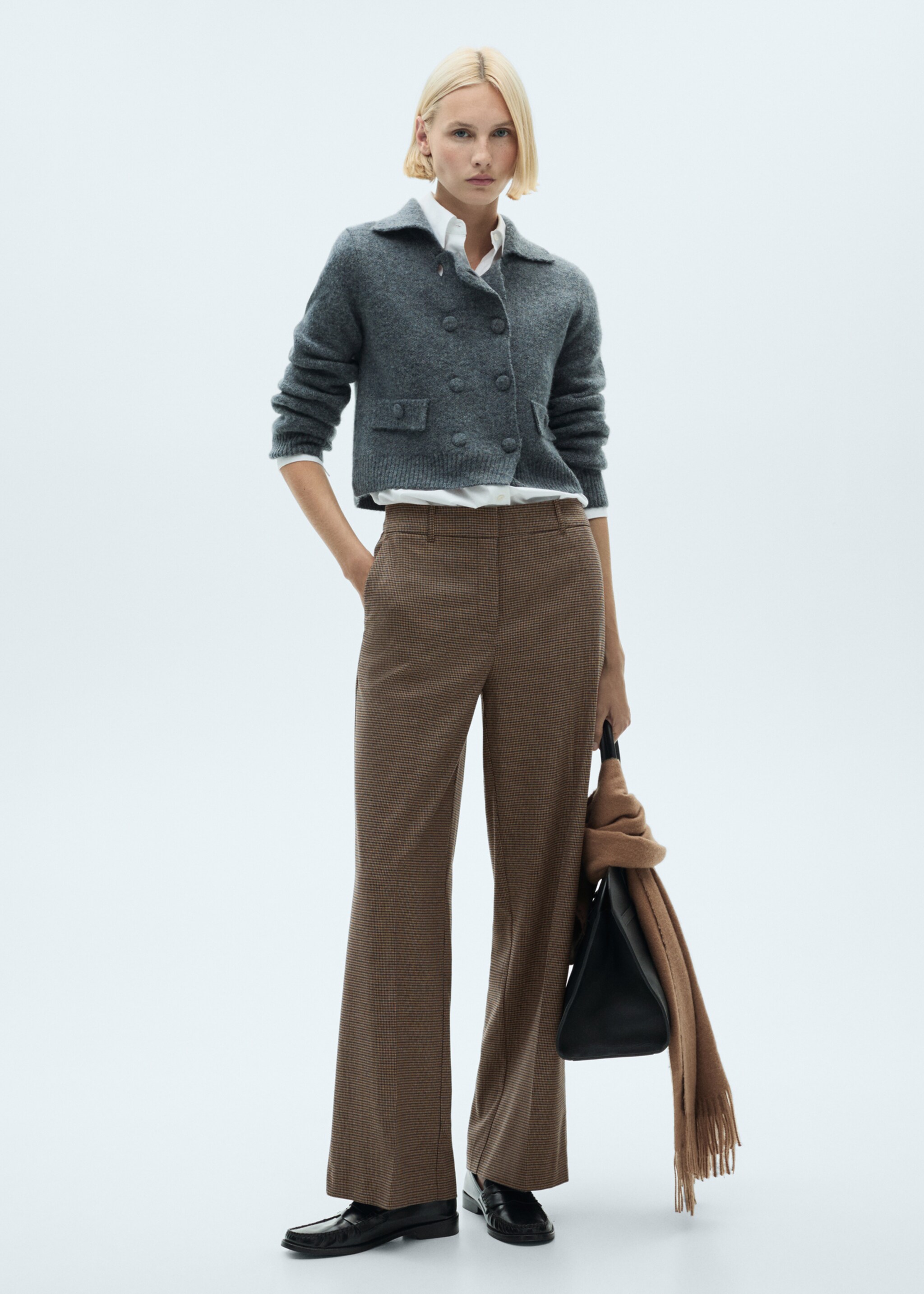 Mid-rise wide-leg trousers - General plane