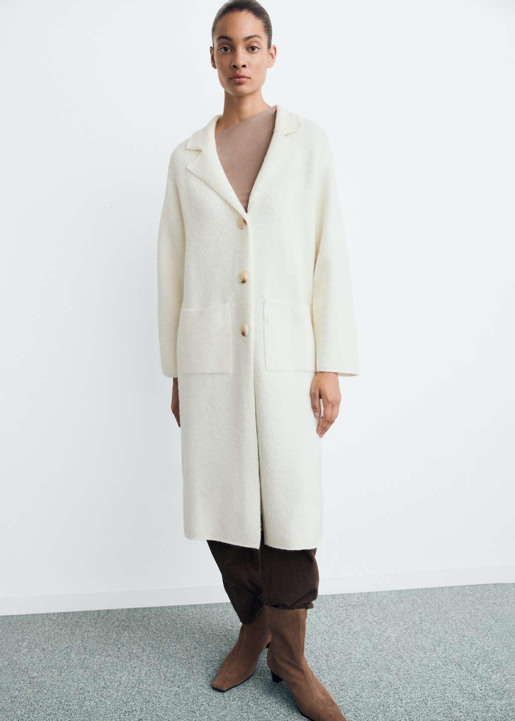 ジャケット・アウター YOKE OVERSIZED GUNCULBCHECK KNIT COAT ジャケット・アウター YOKE OVERSIZED GUNCULBCHECK KNIT COAT