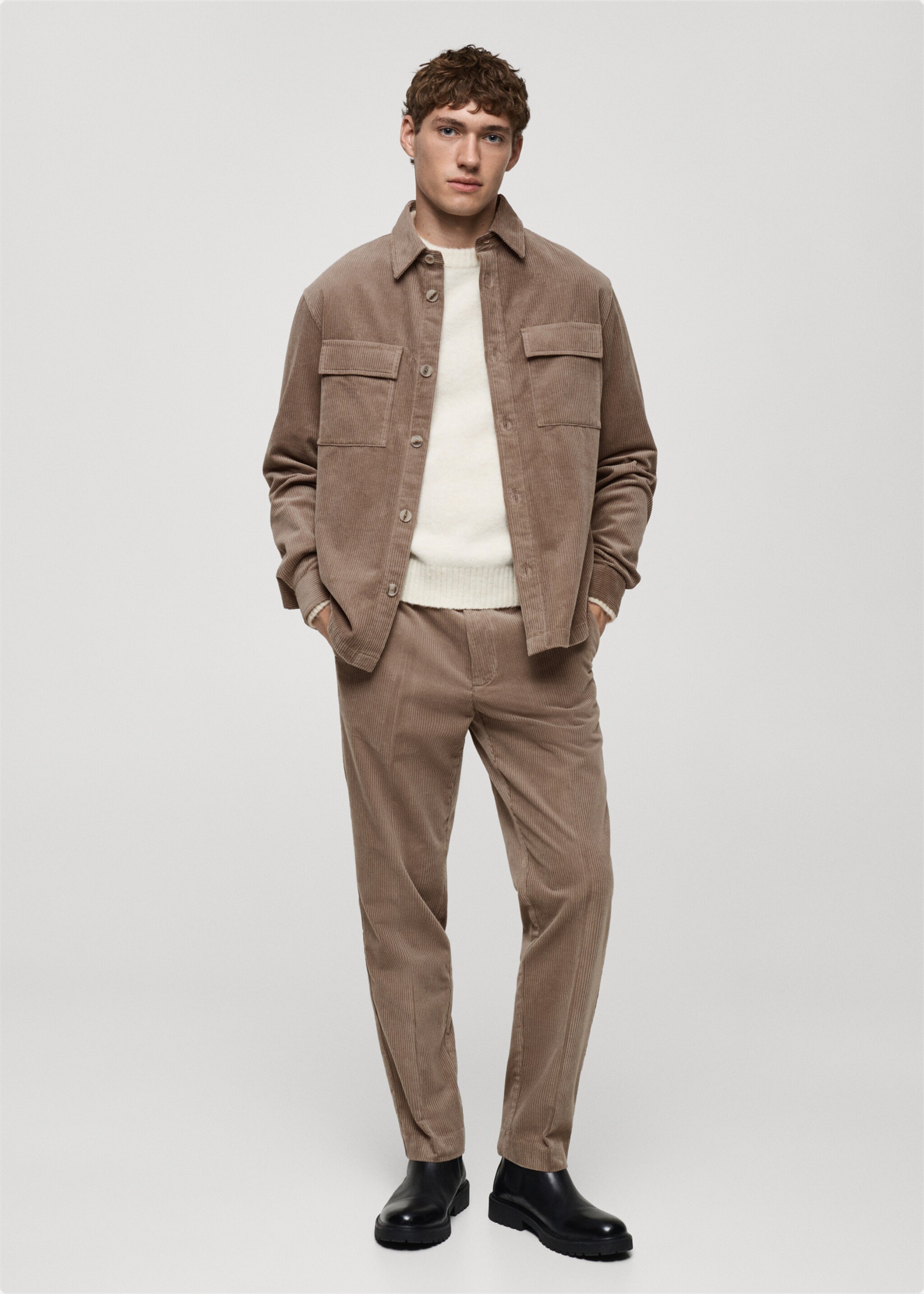 Corduroy overshirt with pockets - General plane