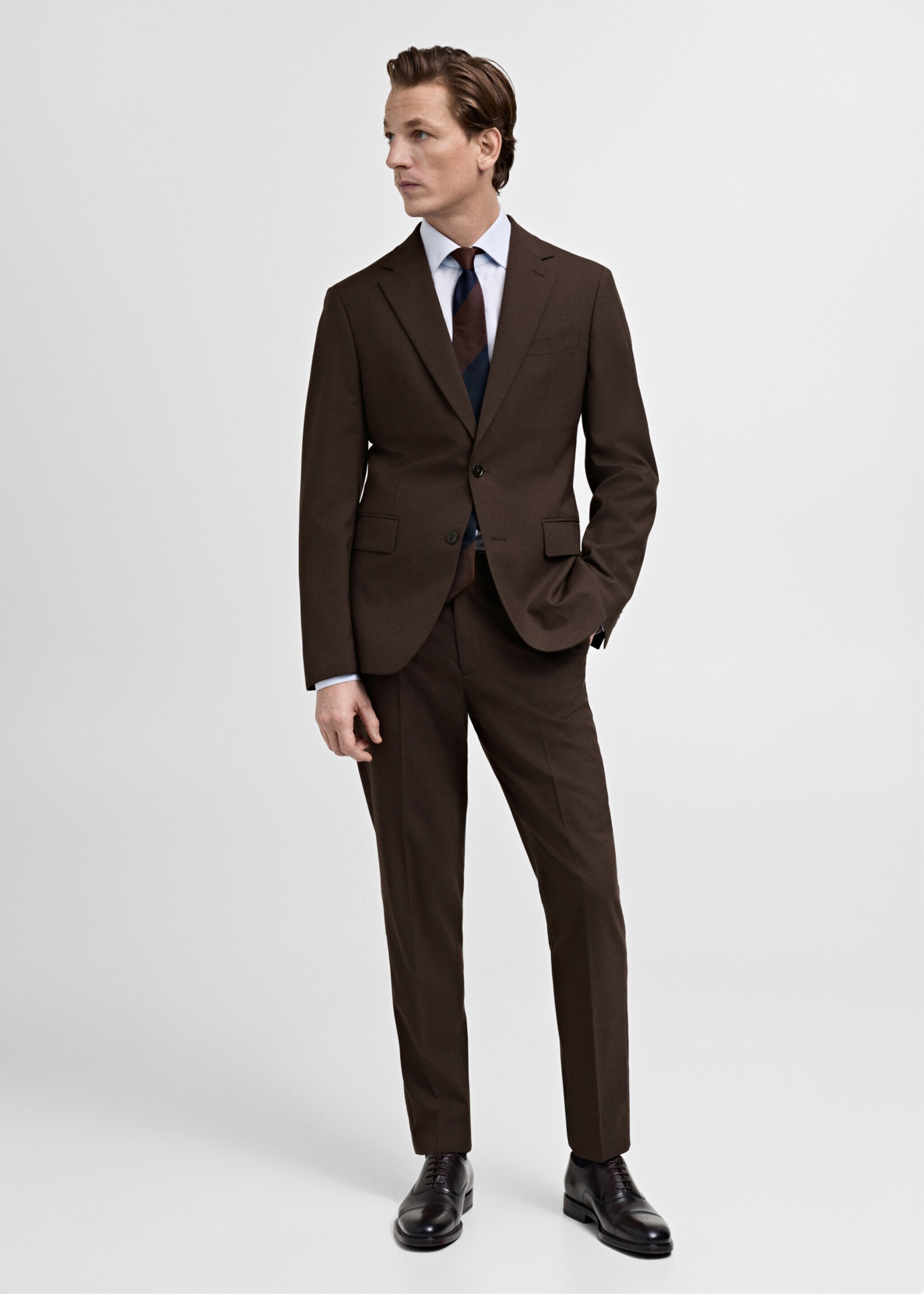 Turin pantalon 100% wol - Overzichtstekening, Bruin. Ref: 87090621-00.