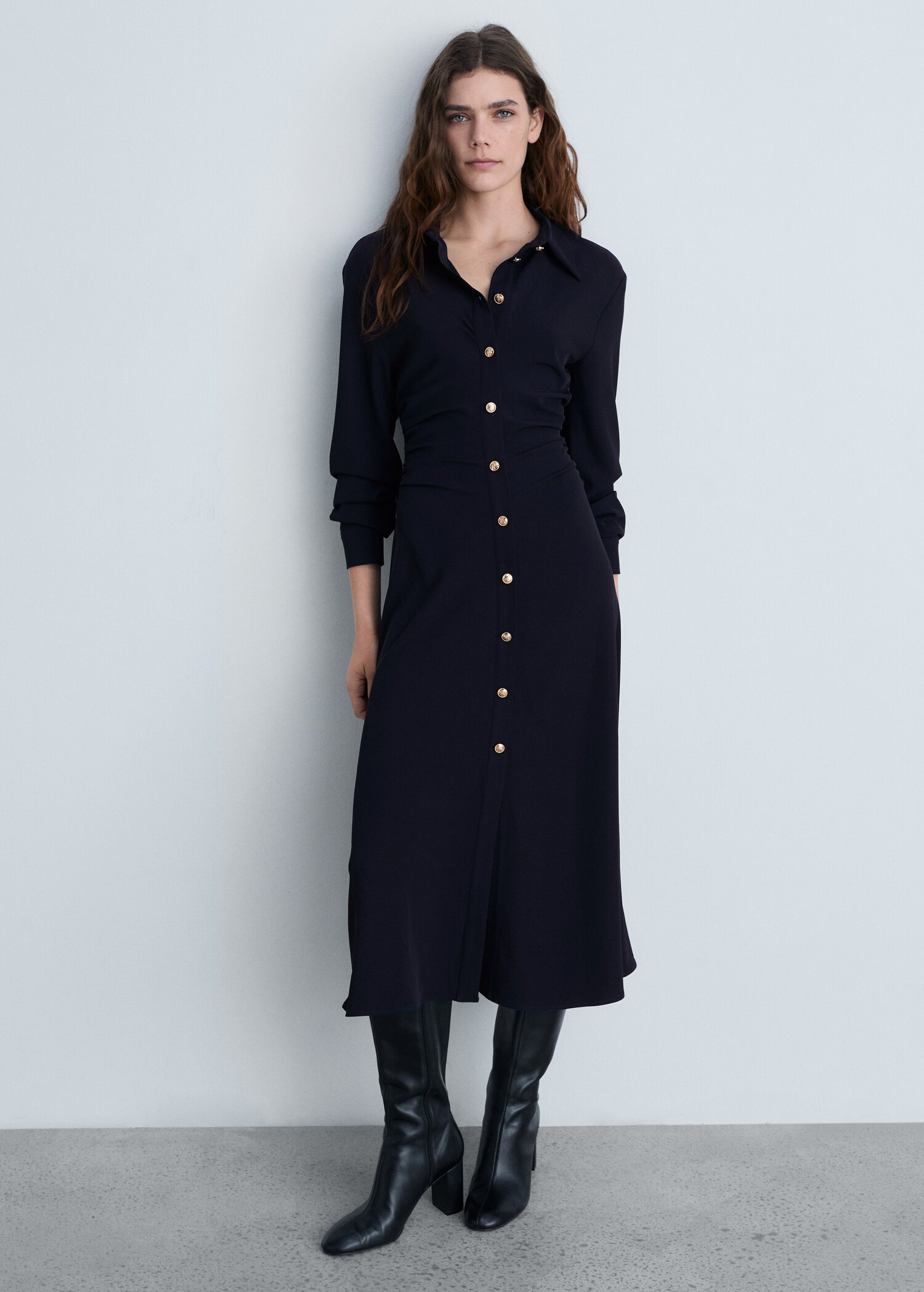 Midi-dress with draped waist - General plane
