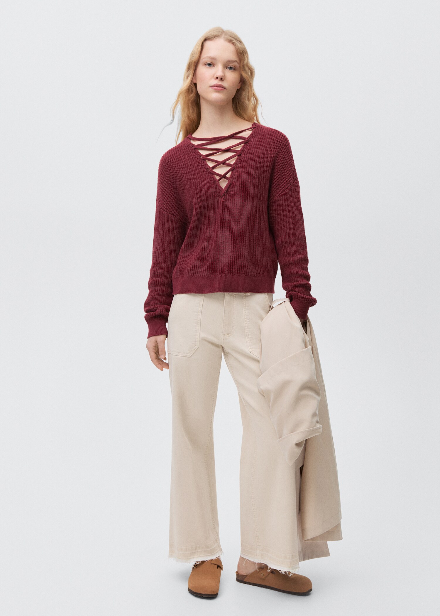 Blugi culottes cu buzunare - Plan general