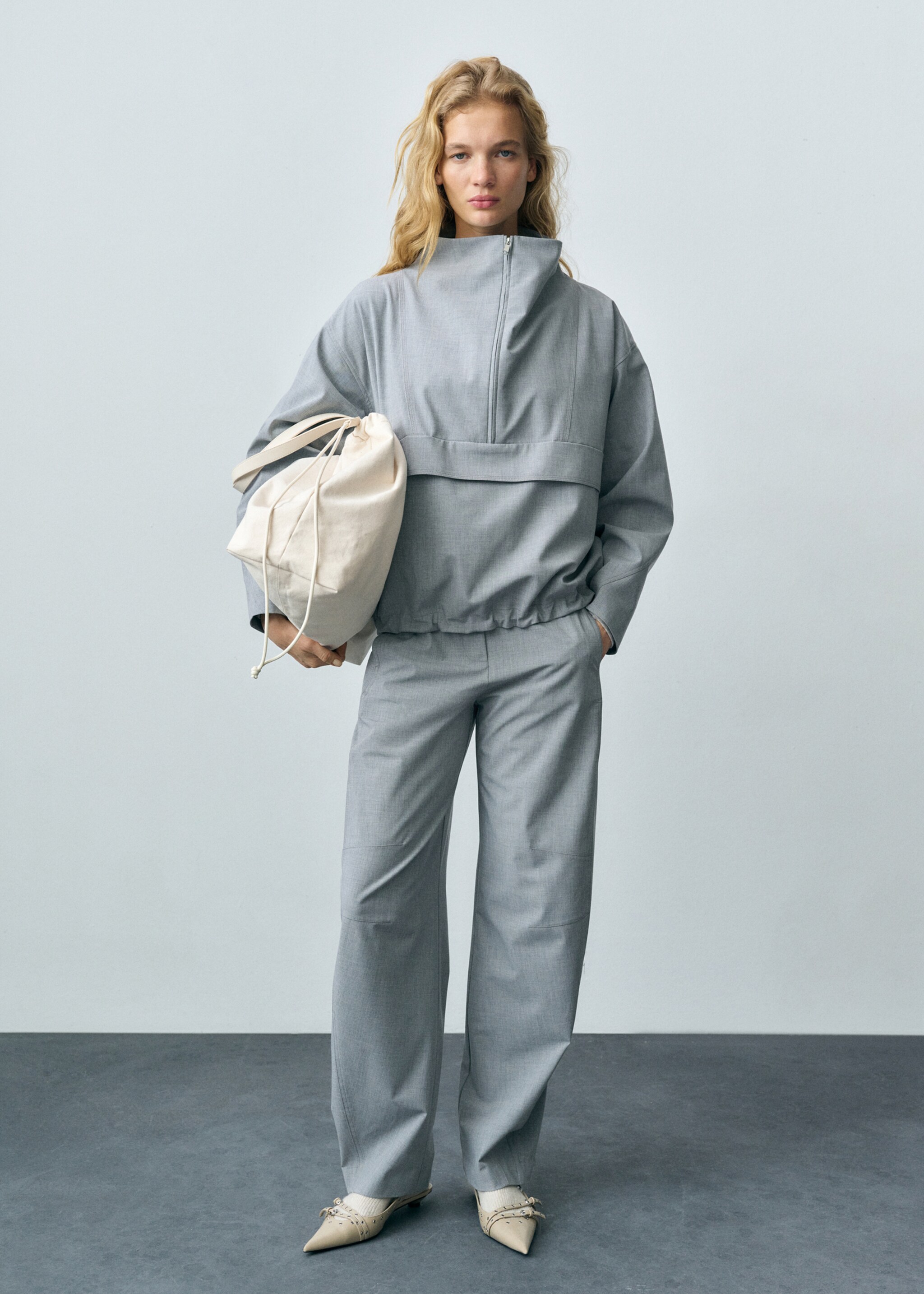 Parka oversized na zip - Celkový náhled