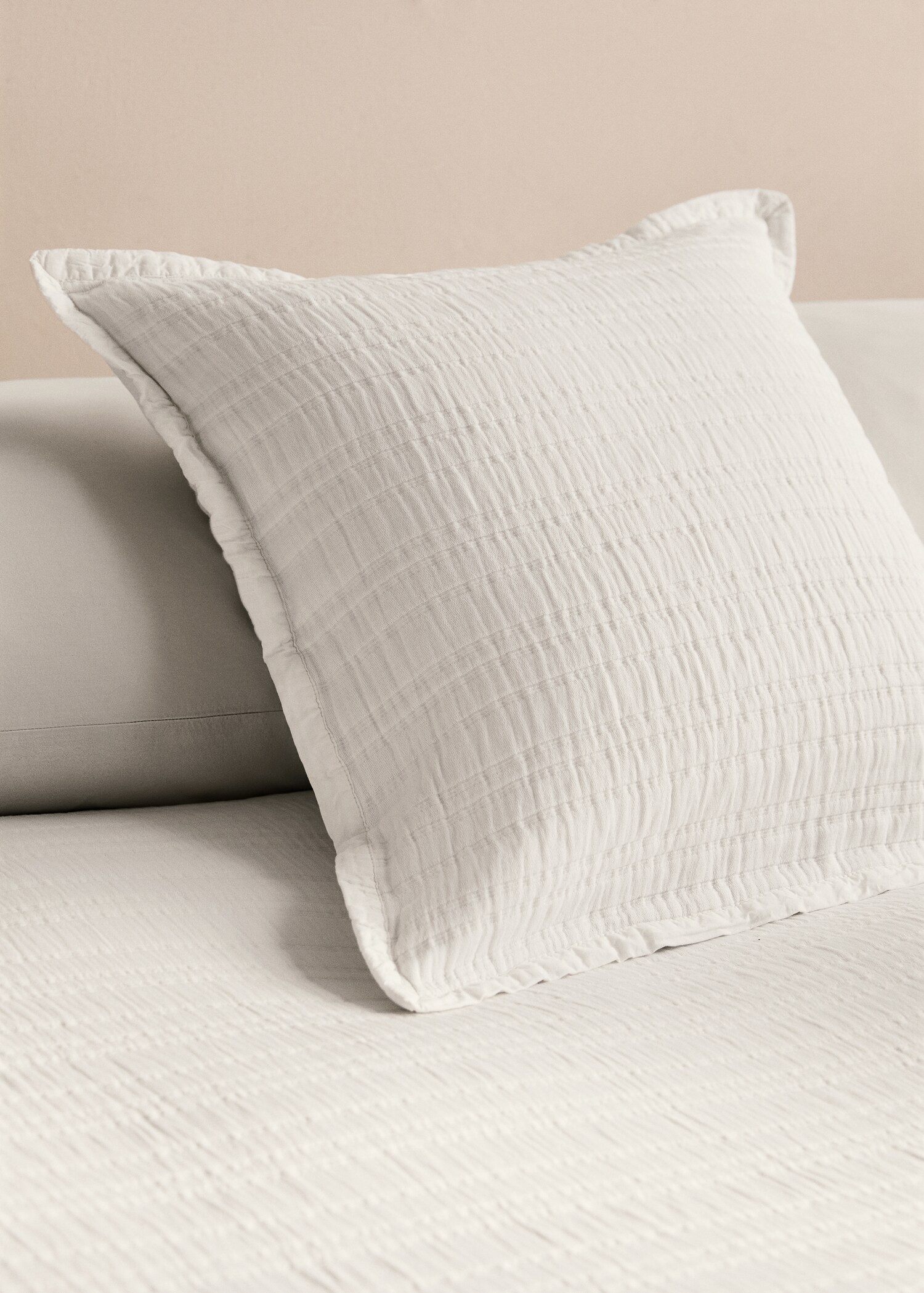 Cotton jacquard striped cushion cover 50x50 cm - General plane
