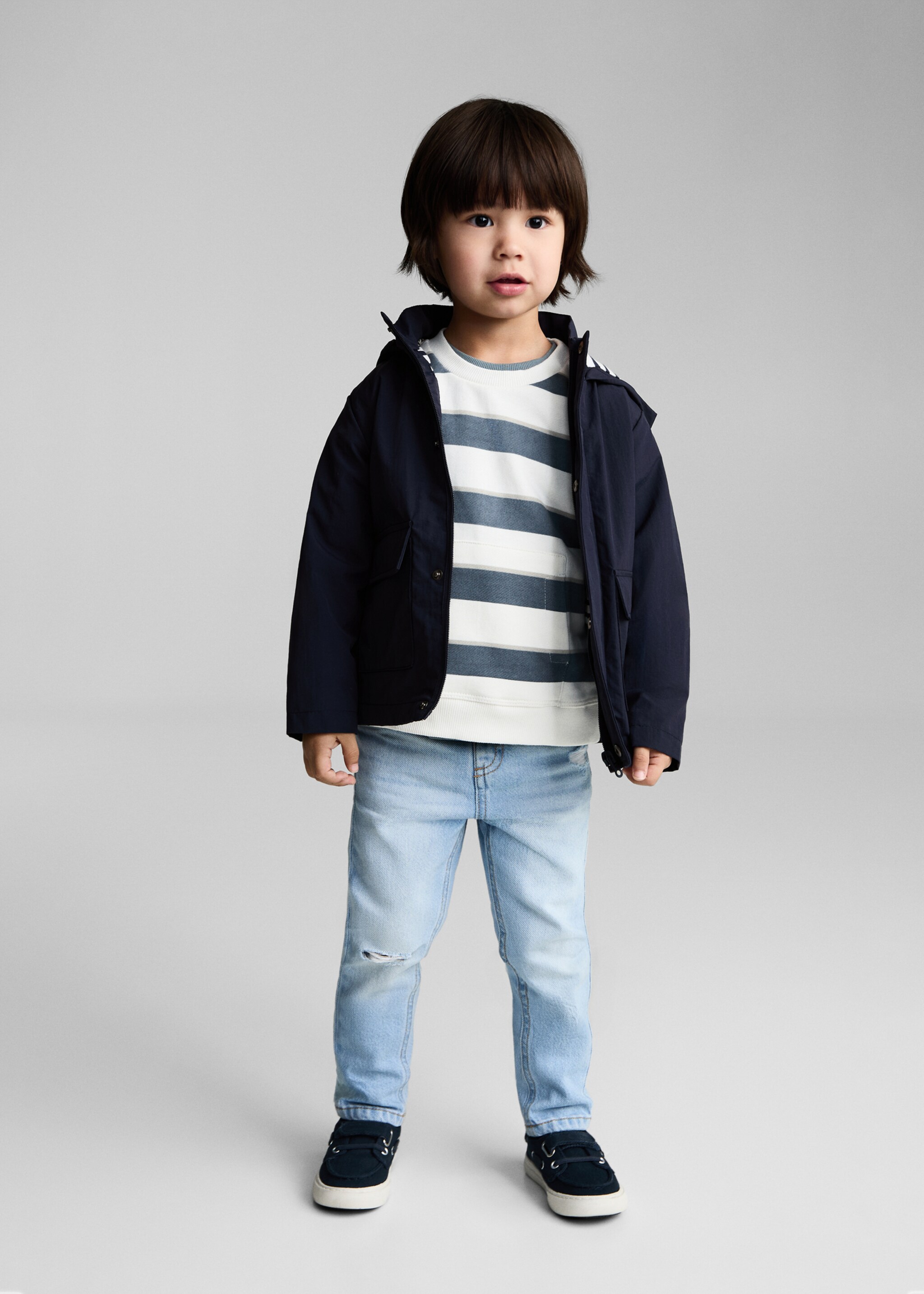 Striped cotton-blend sweatshirt - General plane