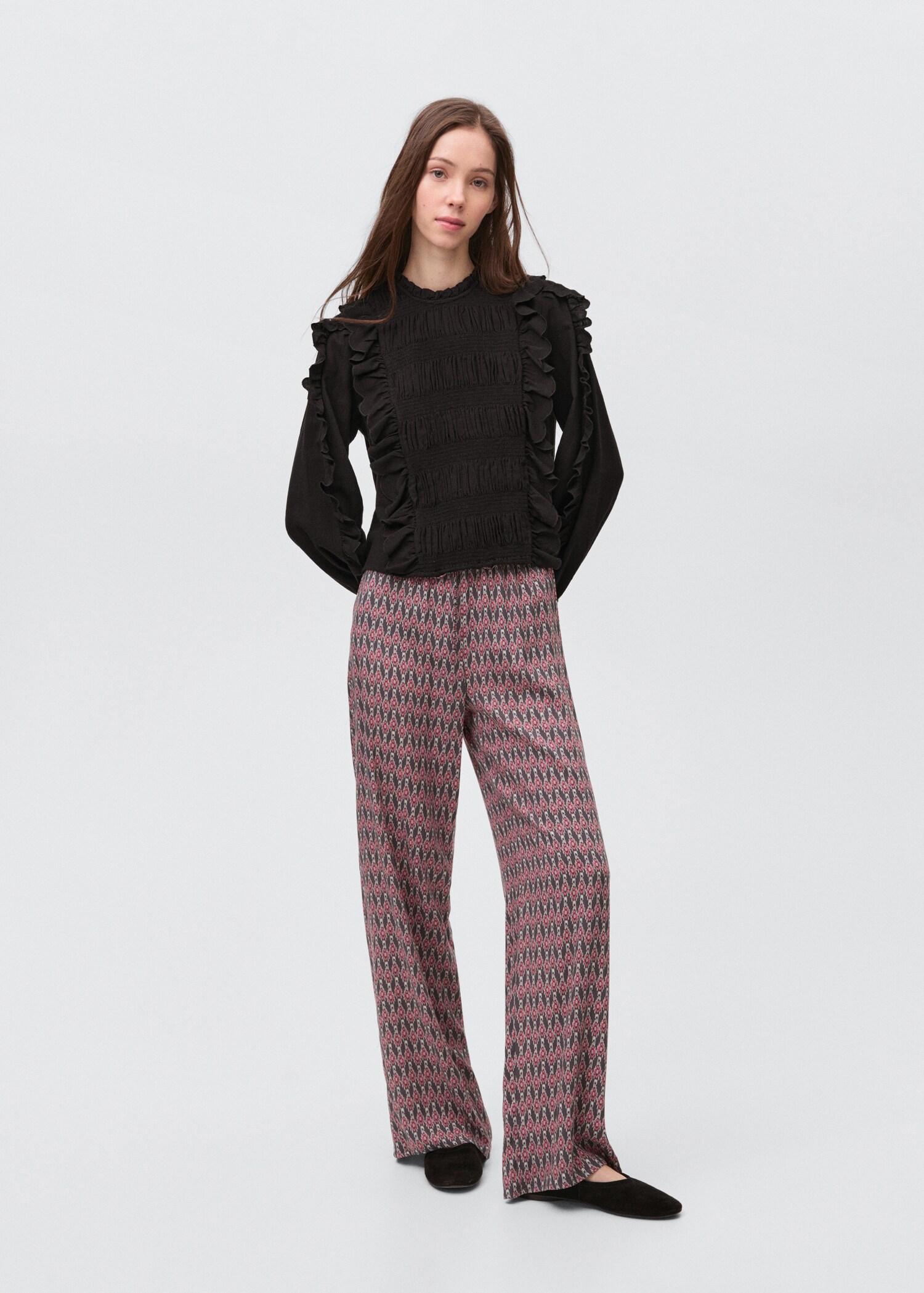 Ruched blouse with ruffles - General plane