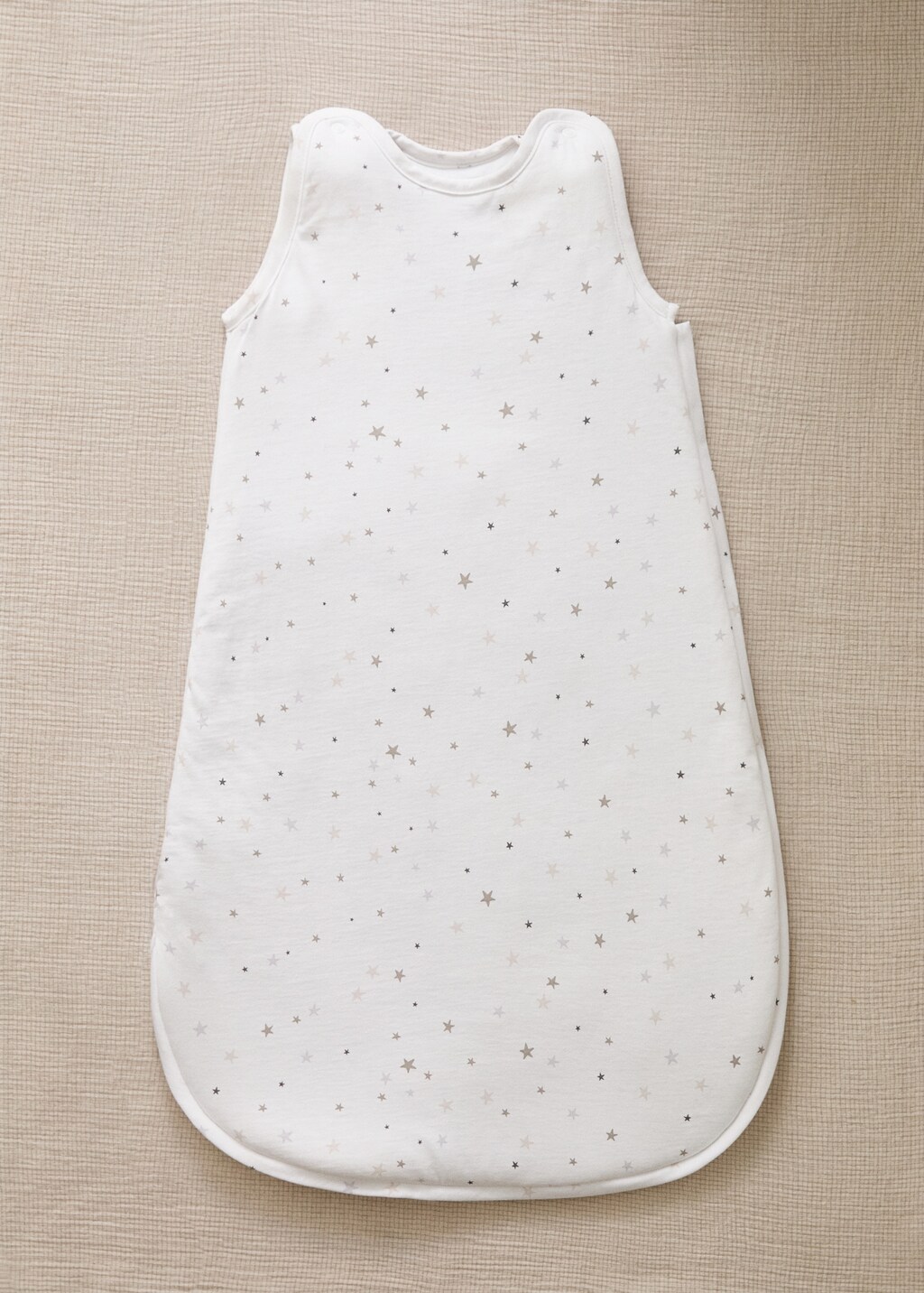 Baby sleeping bag with embroidered stars