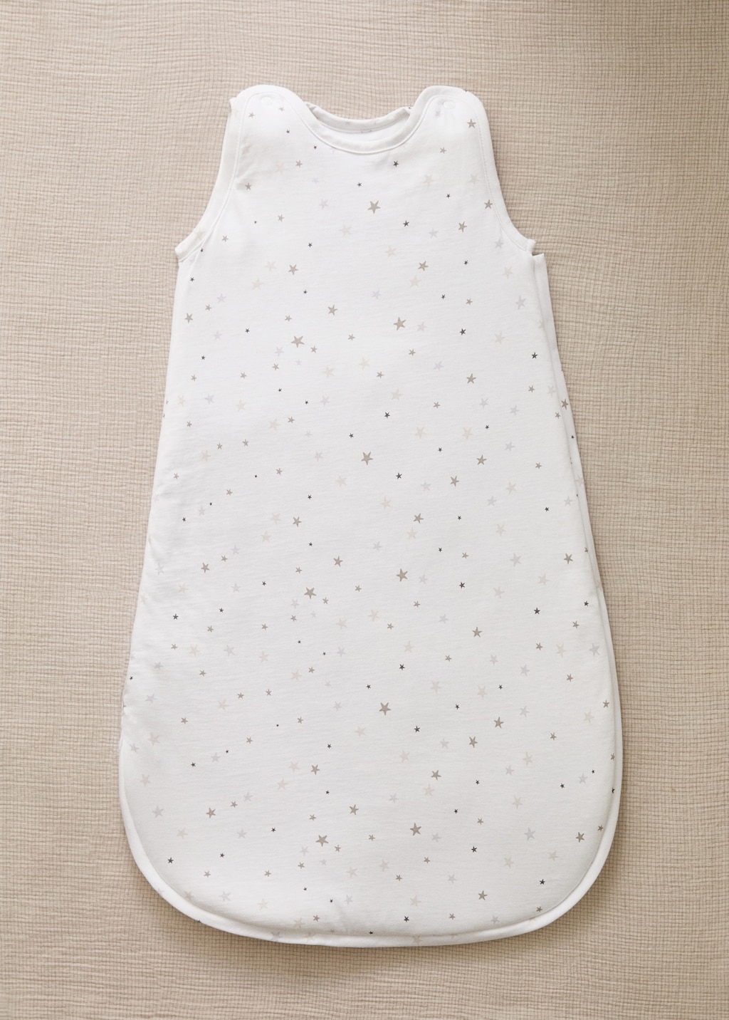 Baby sleeping bag with embroidered stars