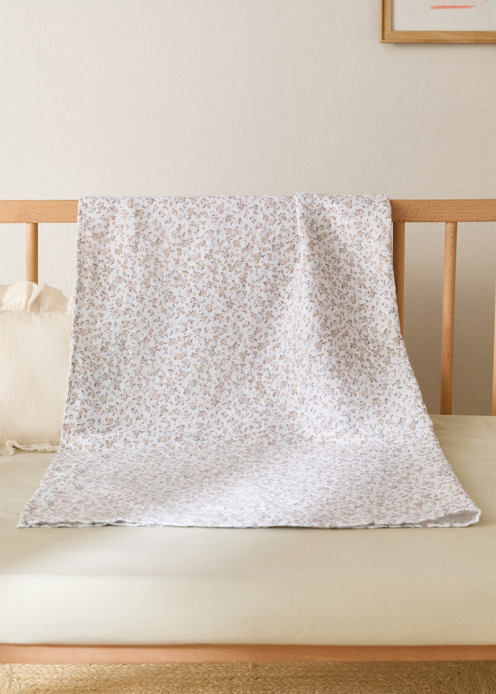 Cotton baby swaddle with mini-floral print