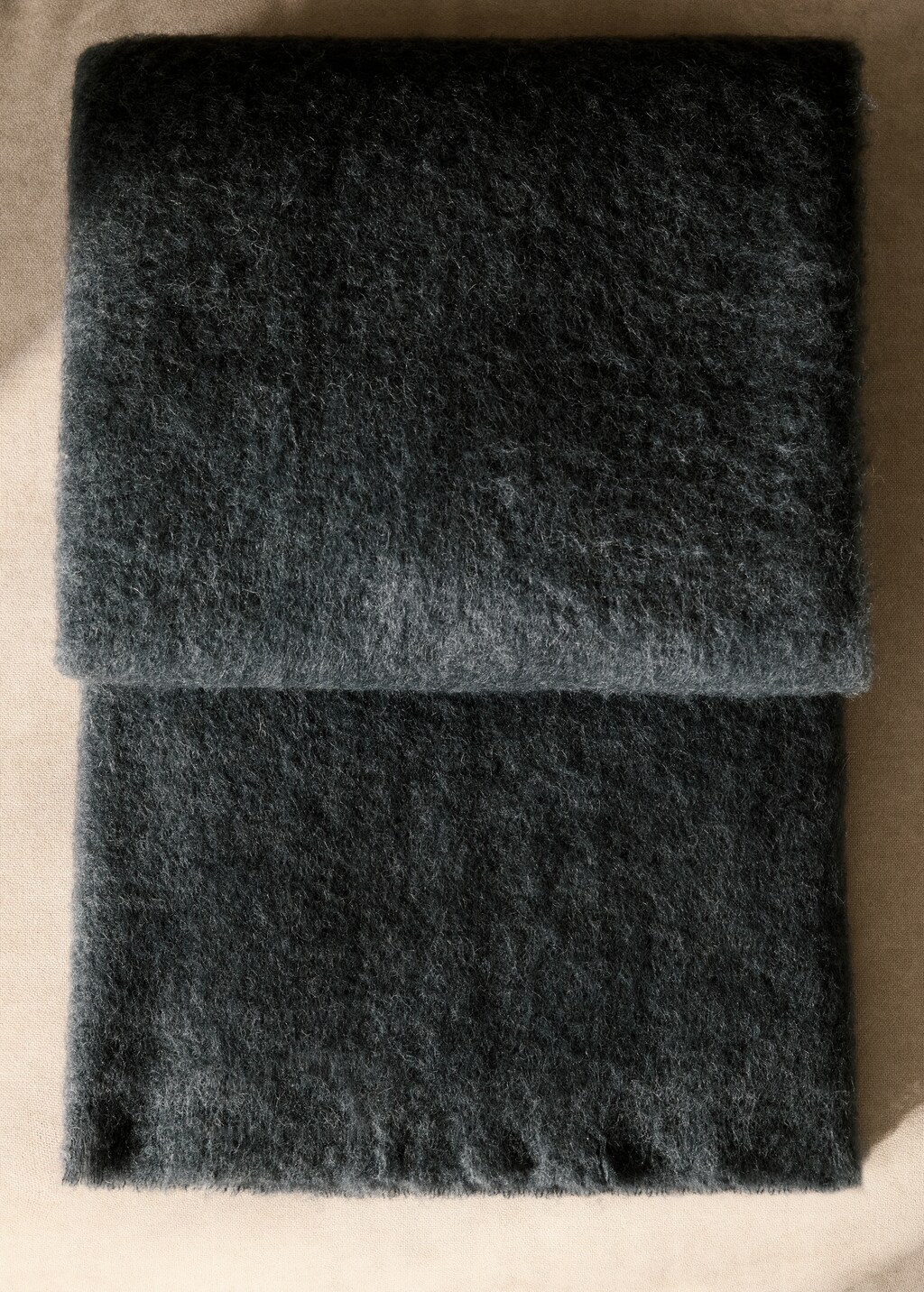 Carded wool blanket
