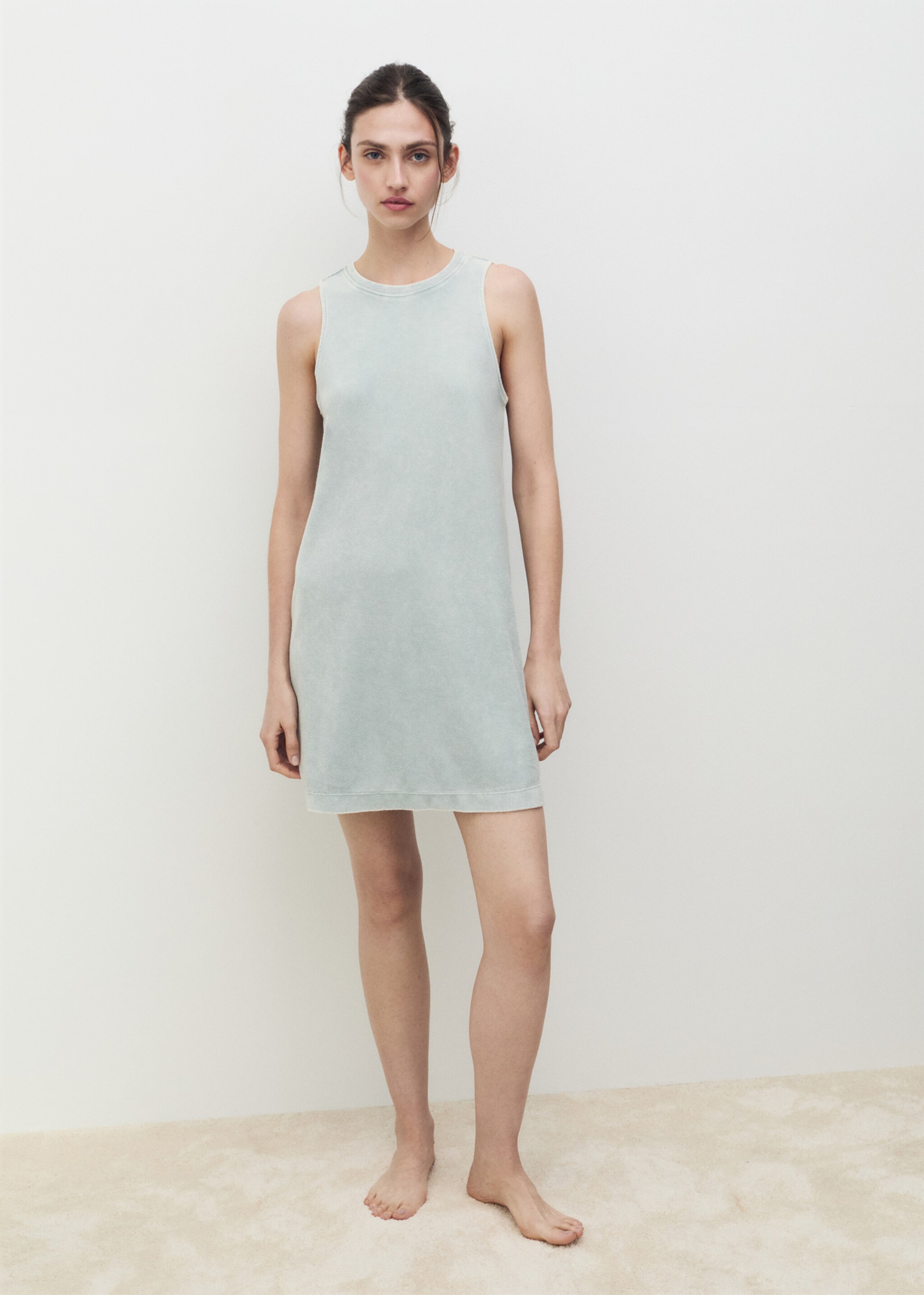 Overdyed cotton terry nightgown - Overzichtstekening