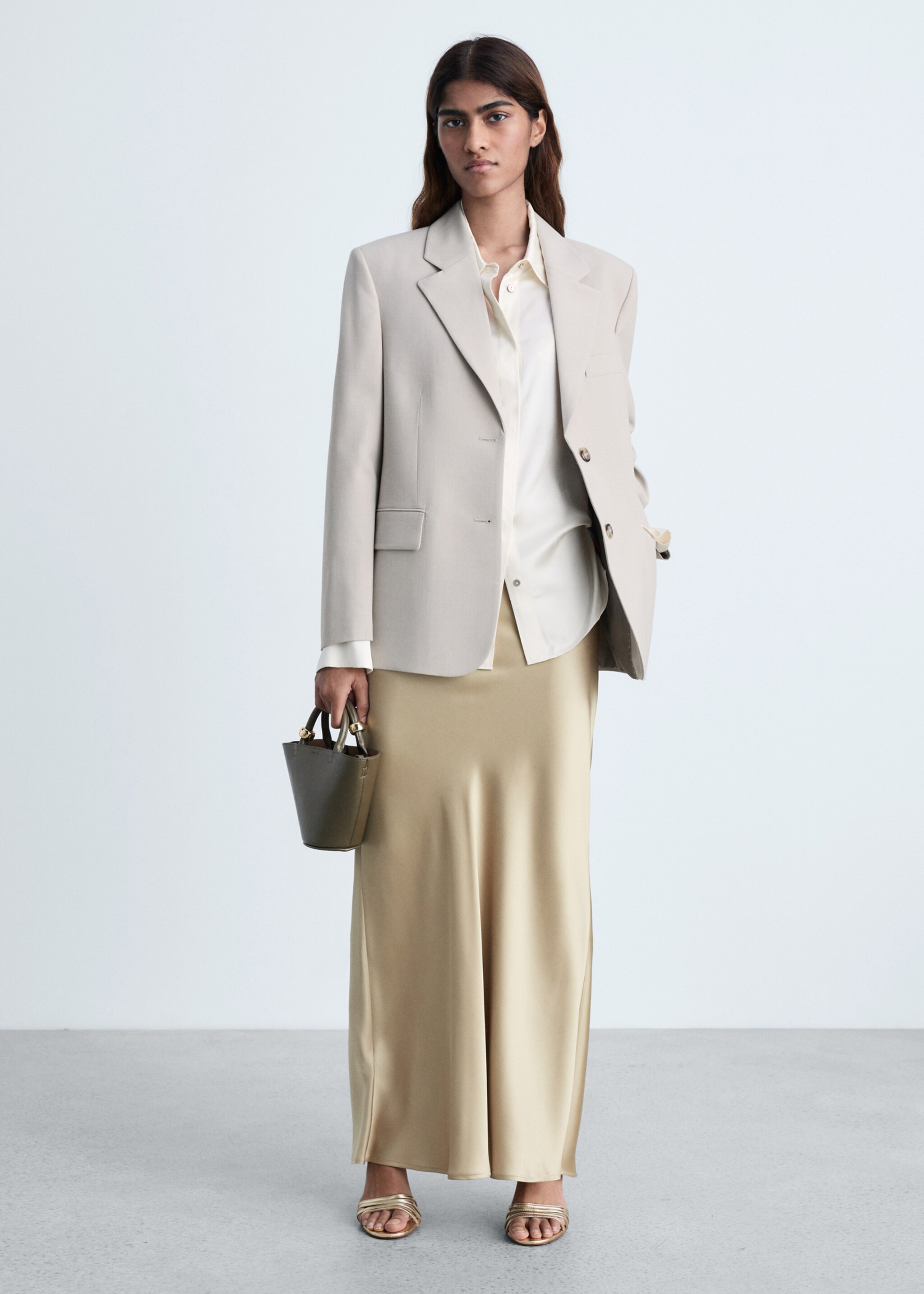 Satin long skirt - General plane