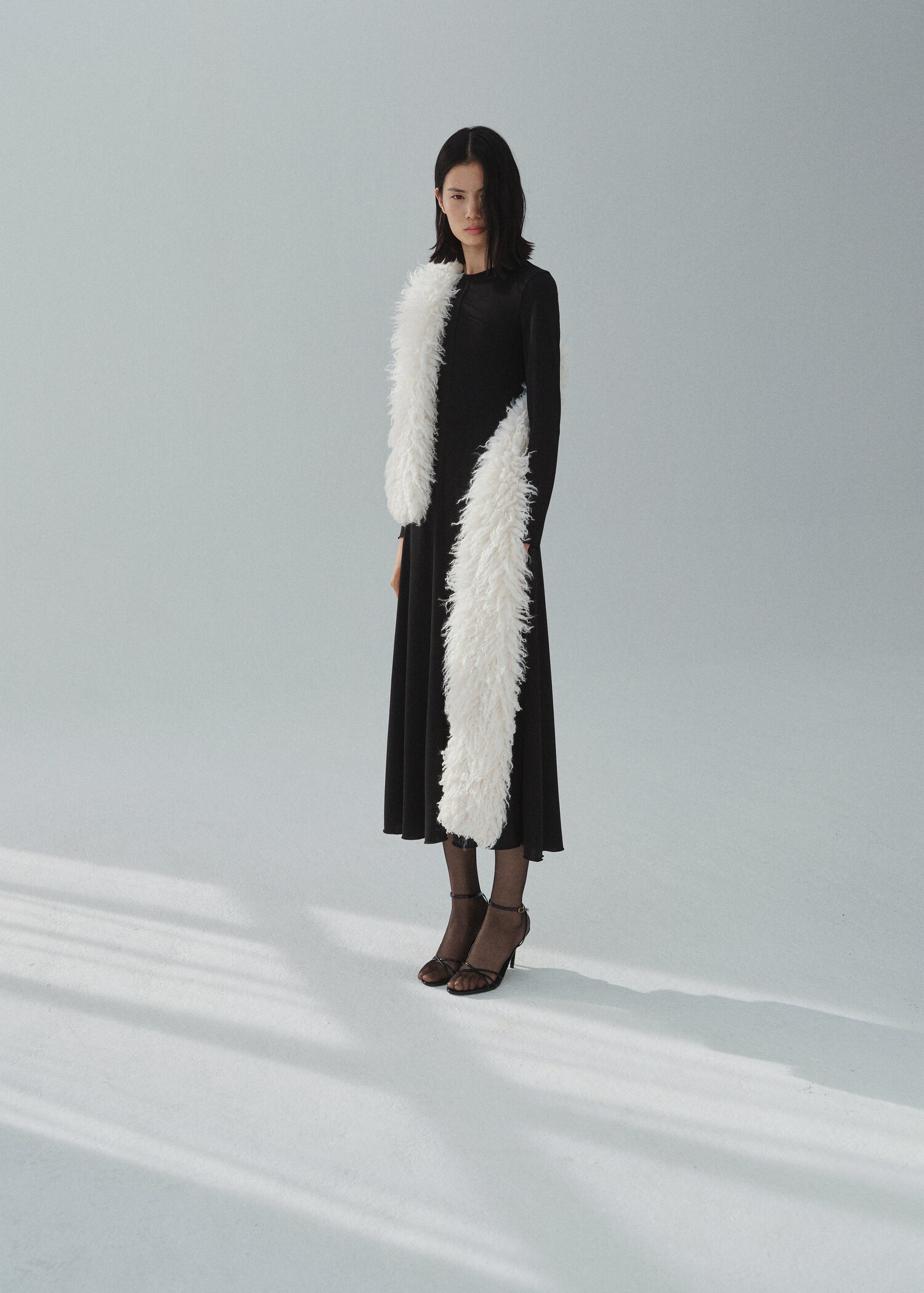 Robe longue évasée en maille - Plan général