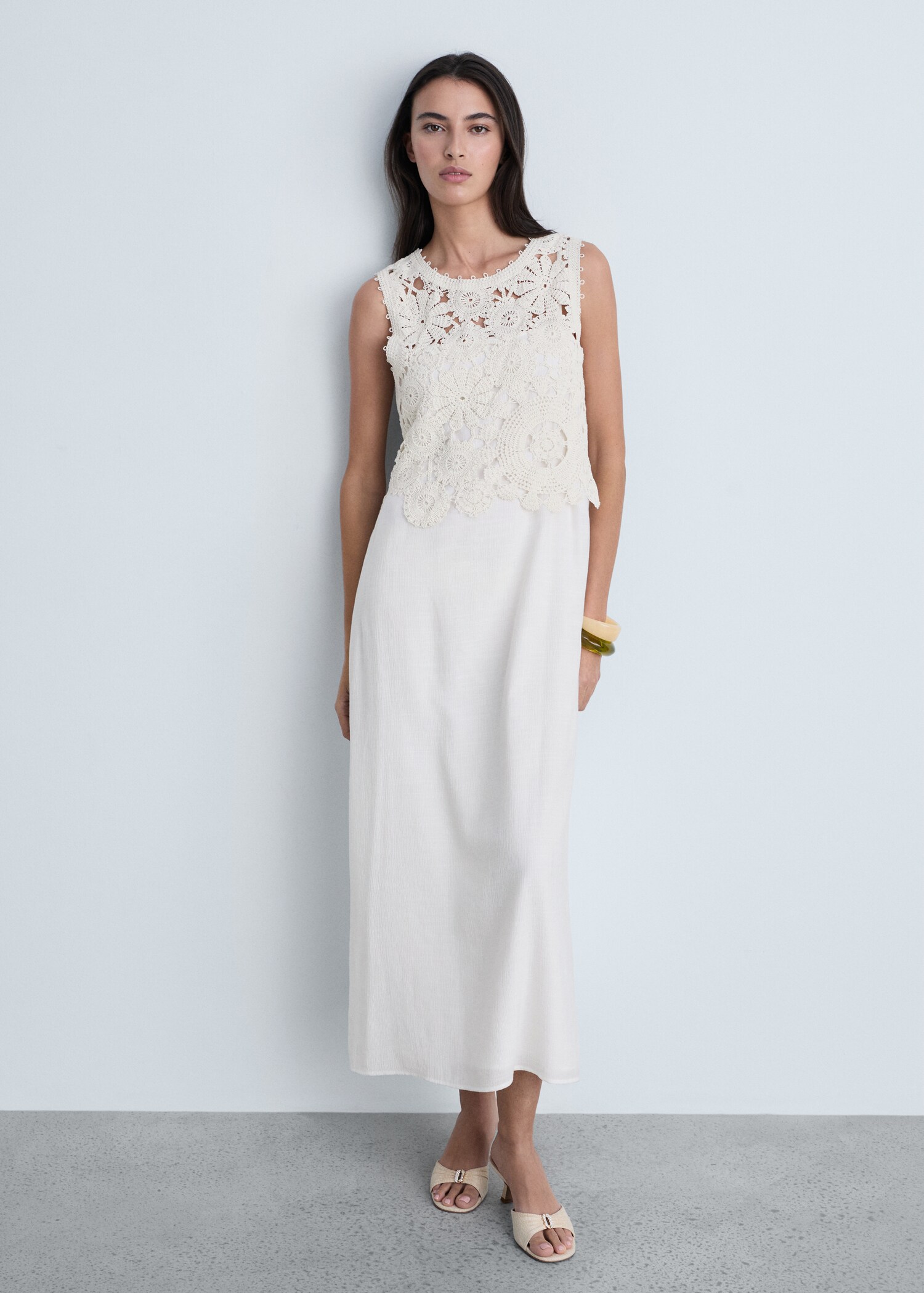 Crochet top midi-dress - General plane