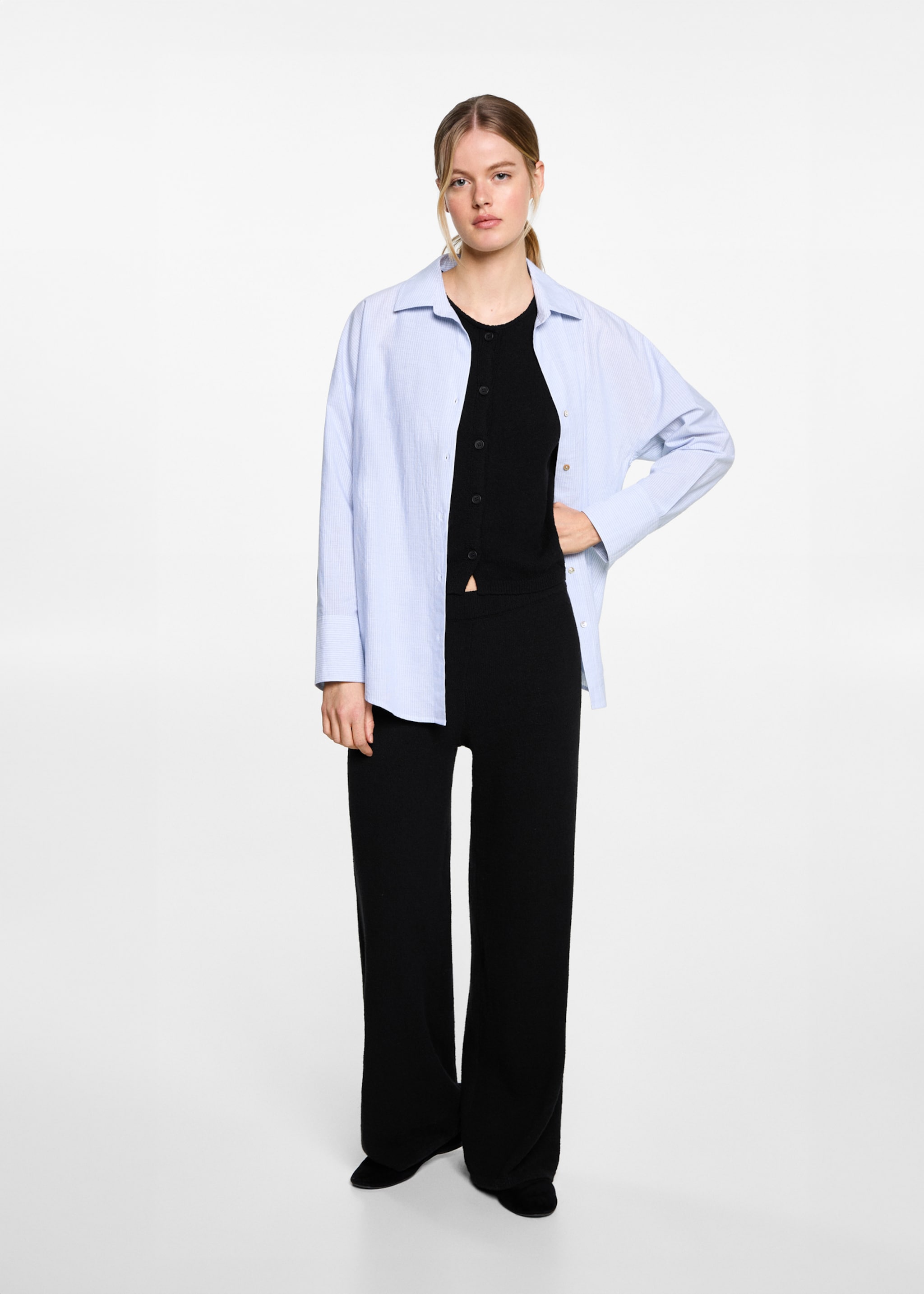 Fine-knit wideleg trousers - General plane