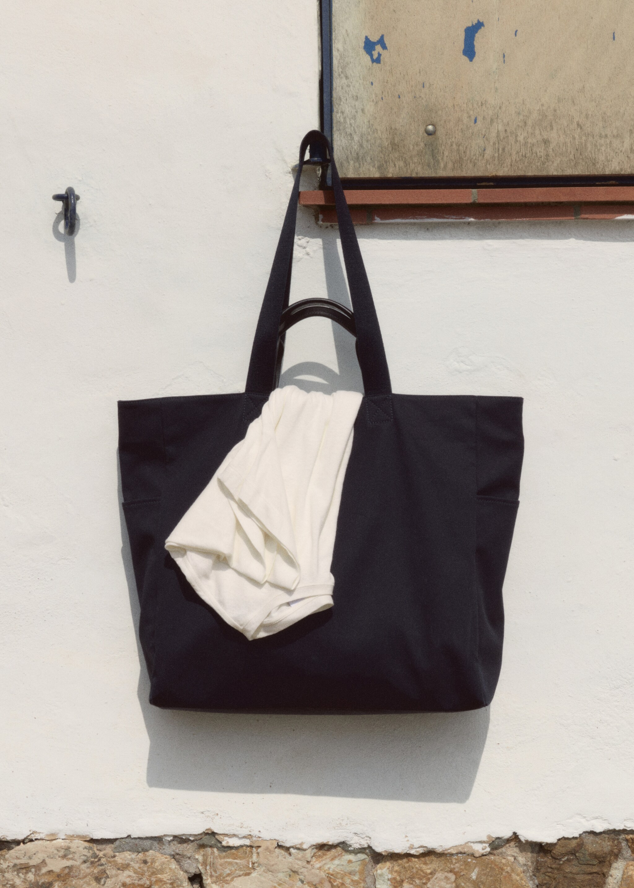 Cotton tote bag with pockets - General plane