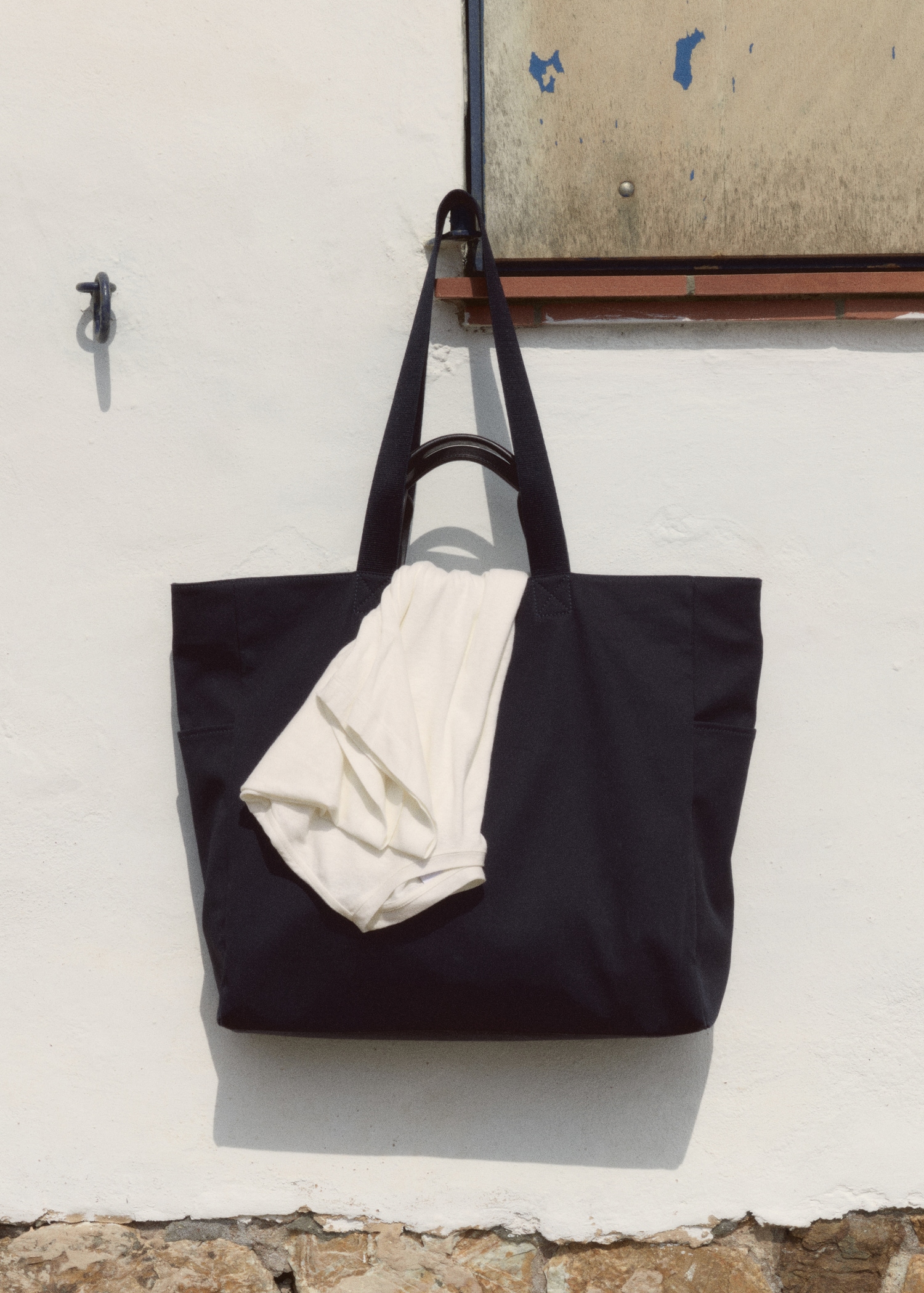 Sac cabas en coton à poches - Main Image