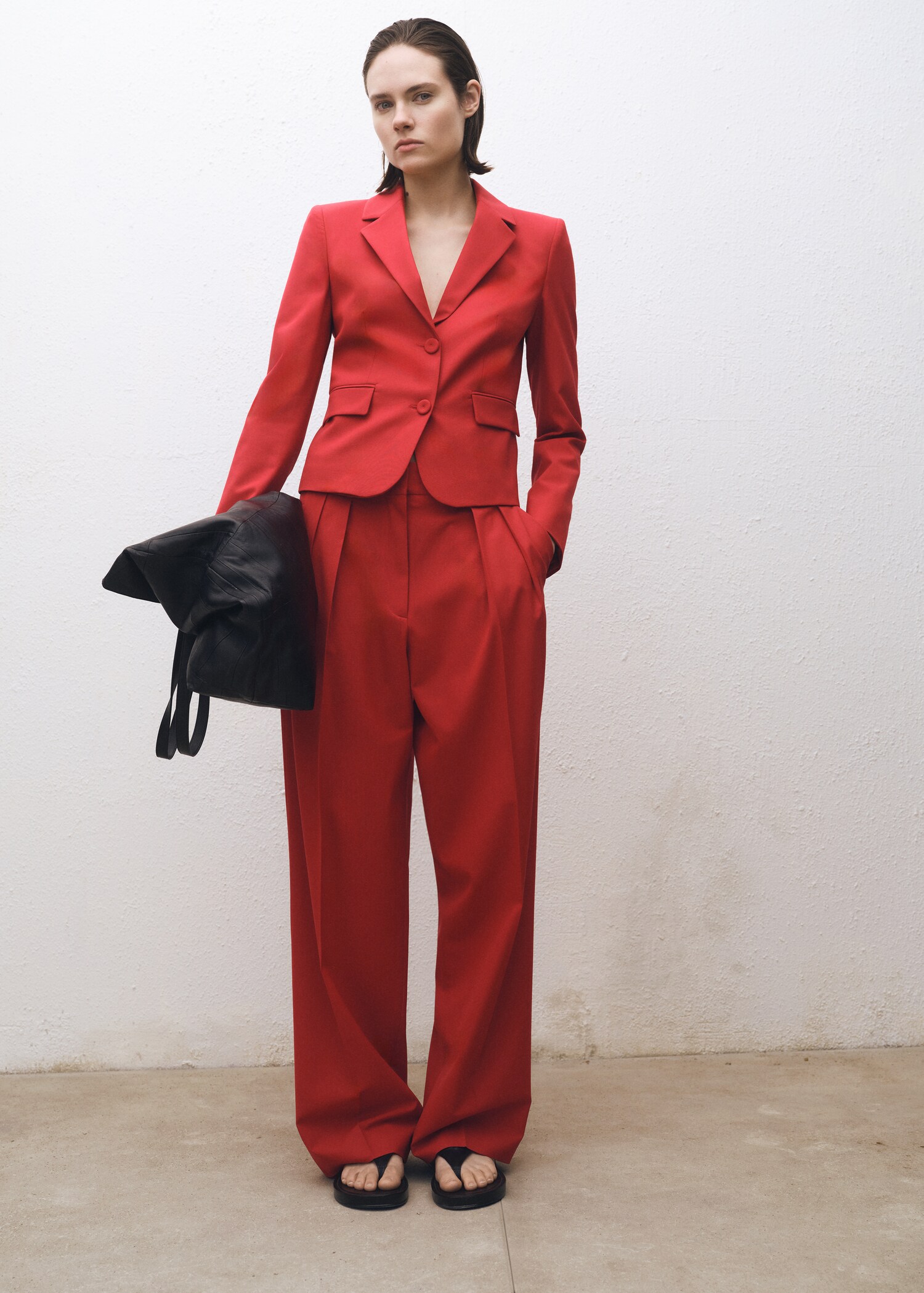 Wool-blend suit jacket - General plane