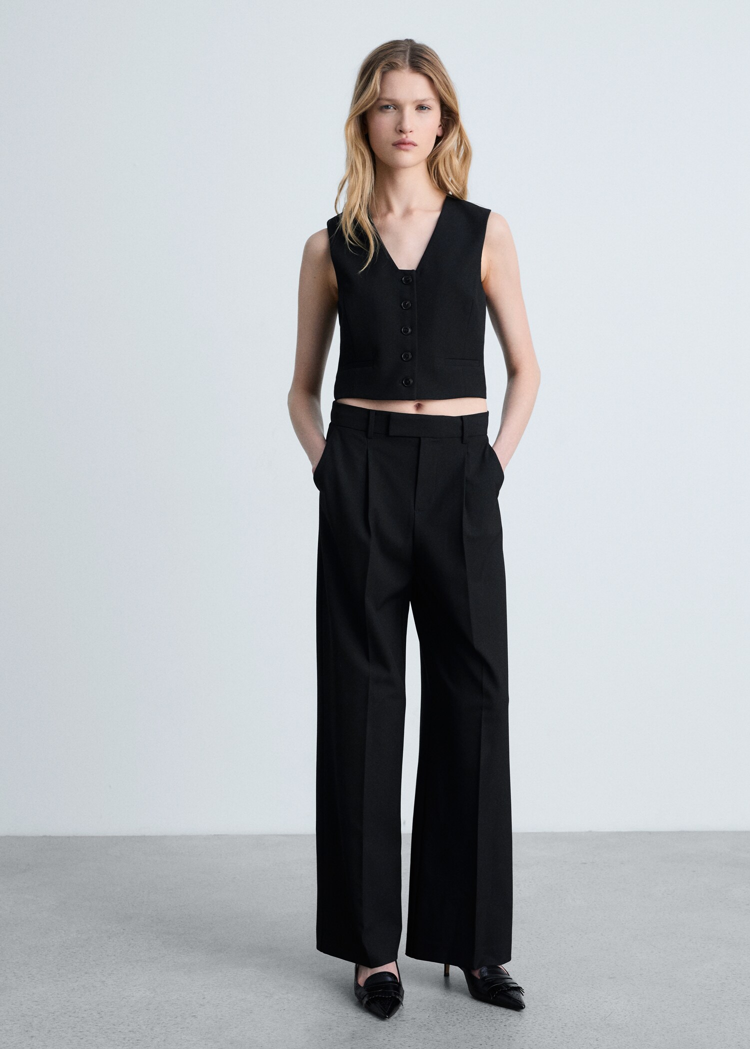 Cropped gilet - Overzichtstekening