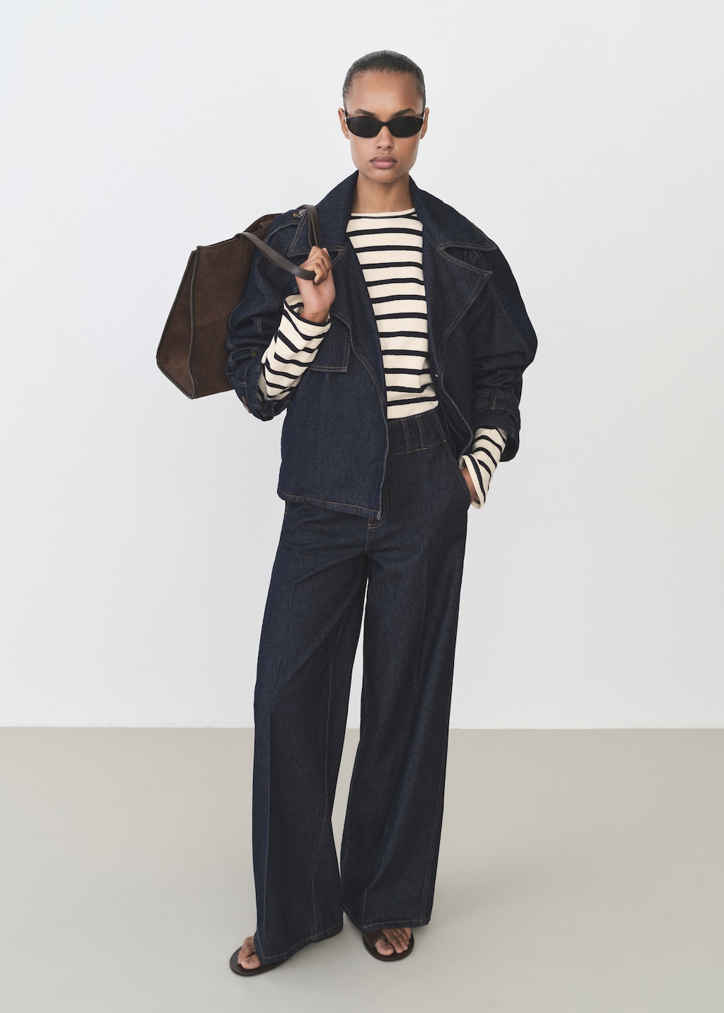 Thumbnail of Striped round-neck sweatshirt - Burnt Orange