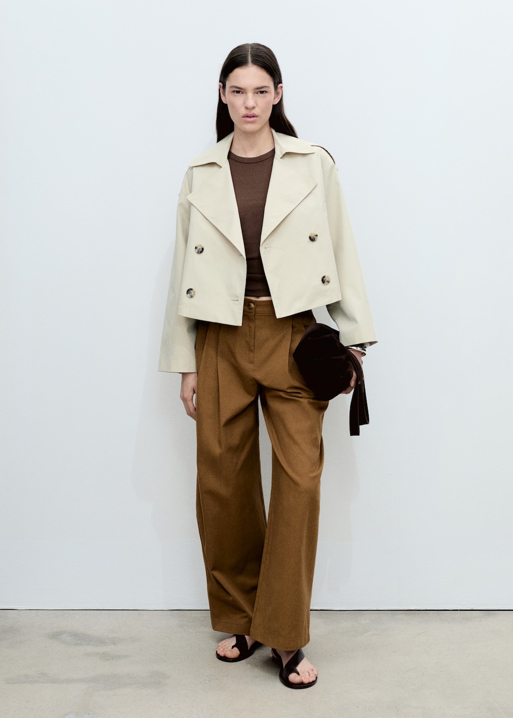Mango Wide-leg pants in cotton and lyocell blend