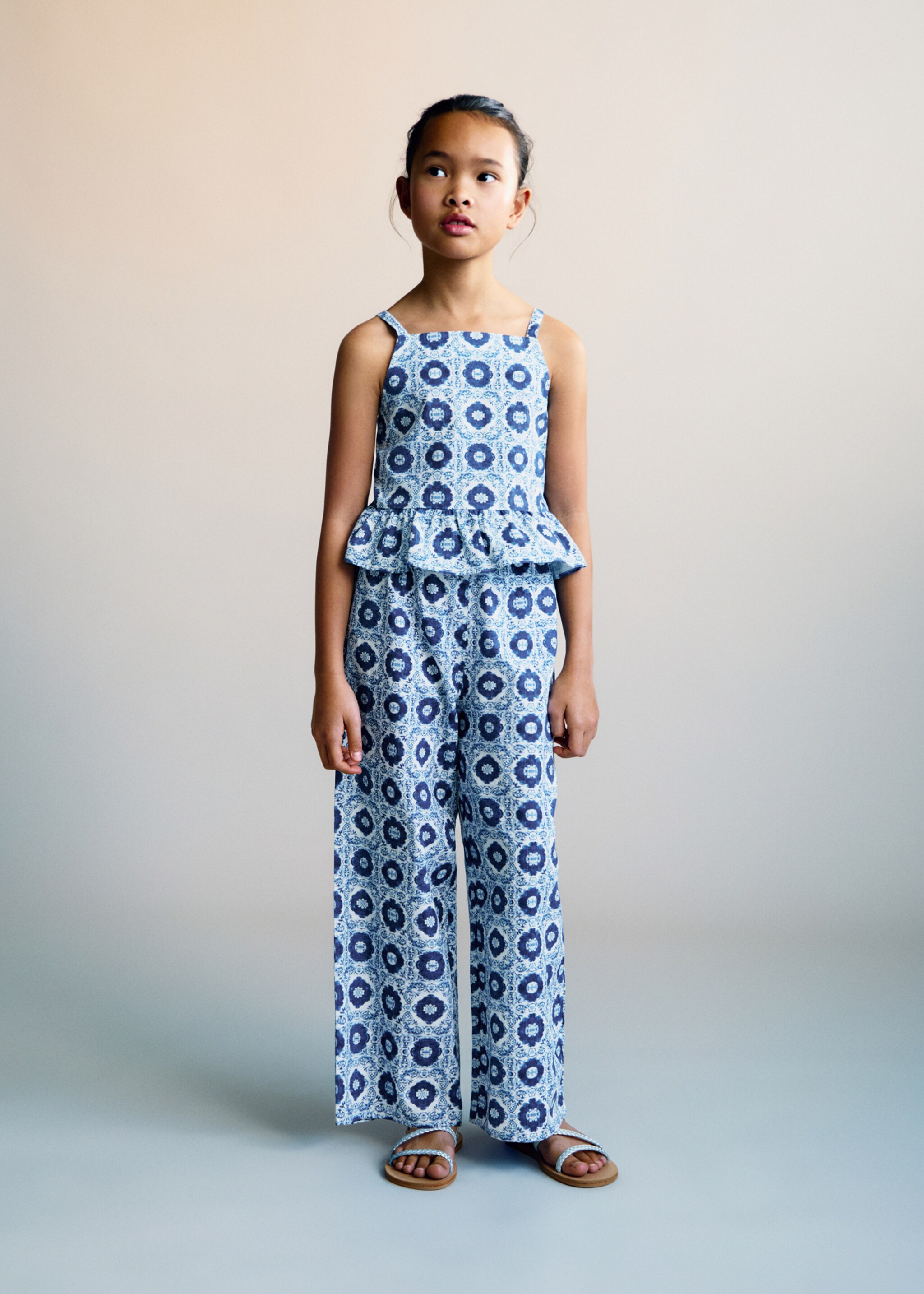 Printed straight trousers - General plane