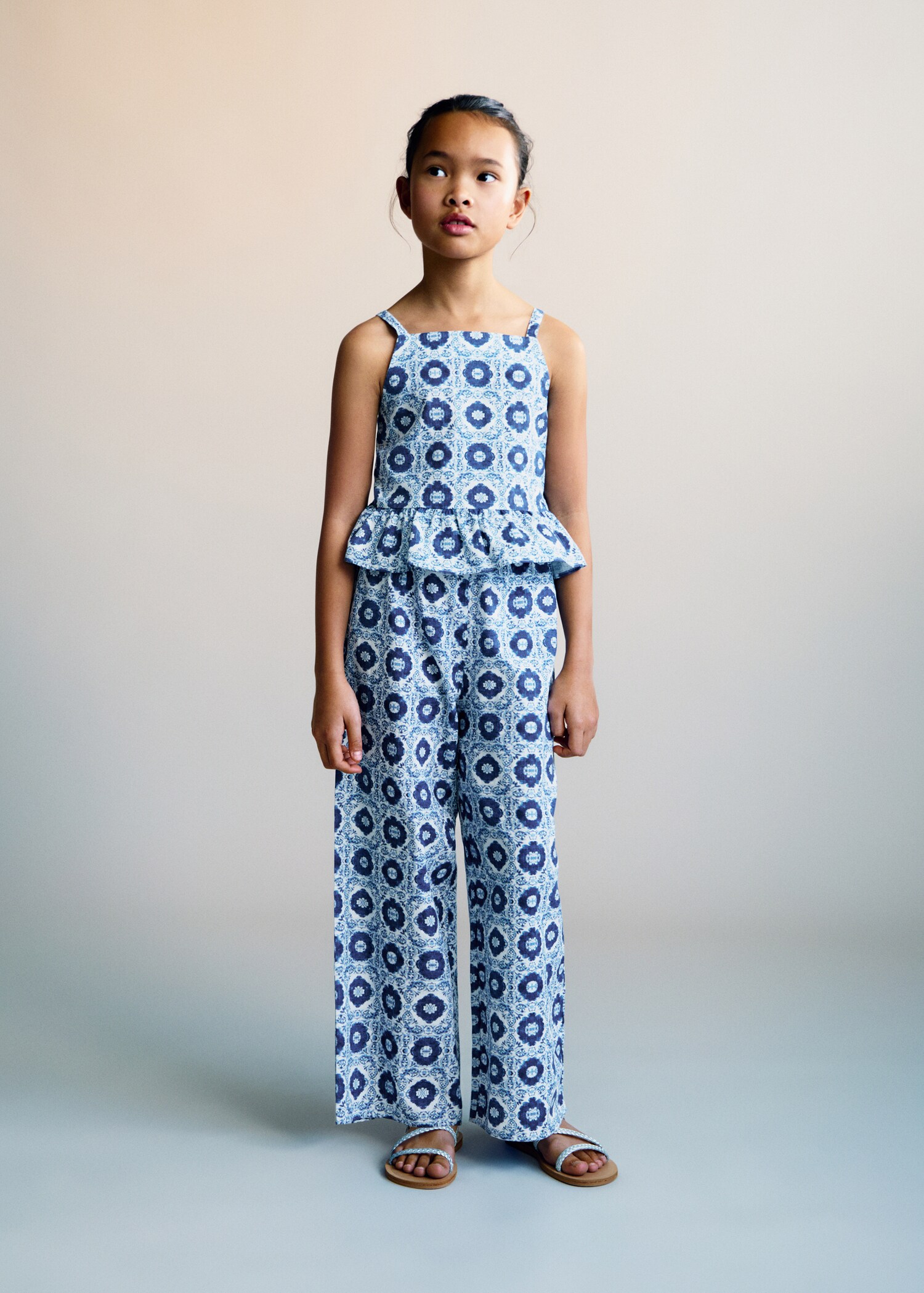 Printed straight trousers - General plane