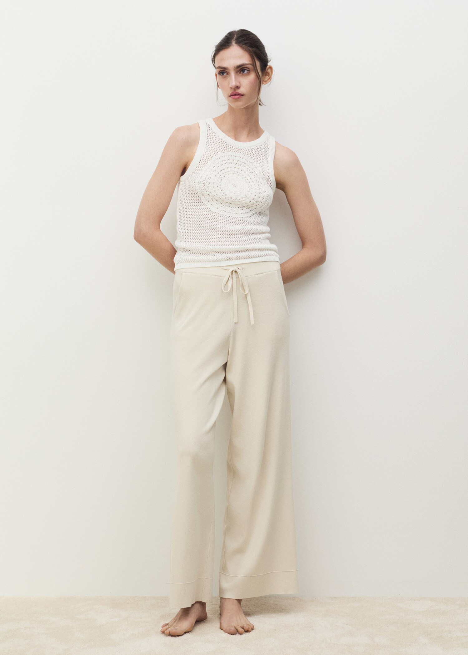 Cotton crochet top - General plane