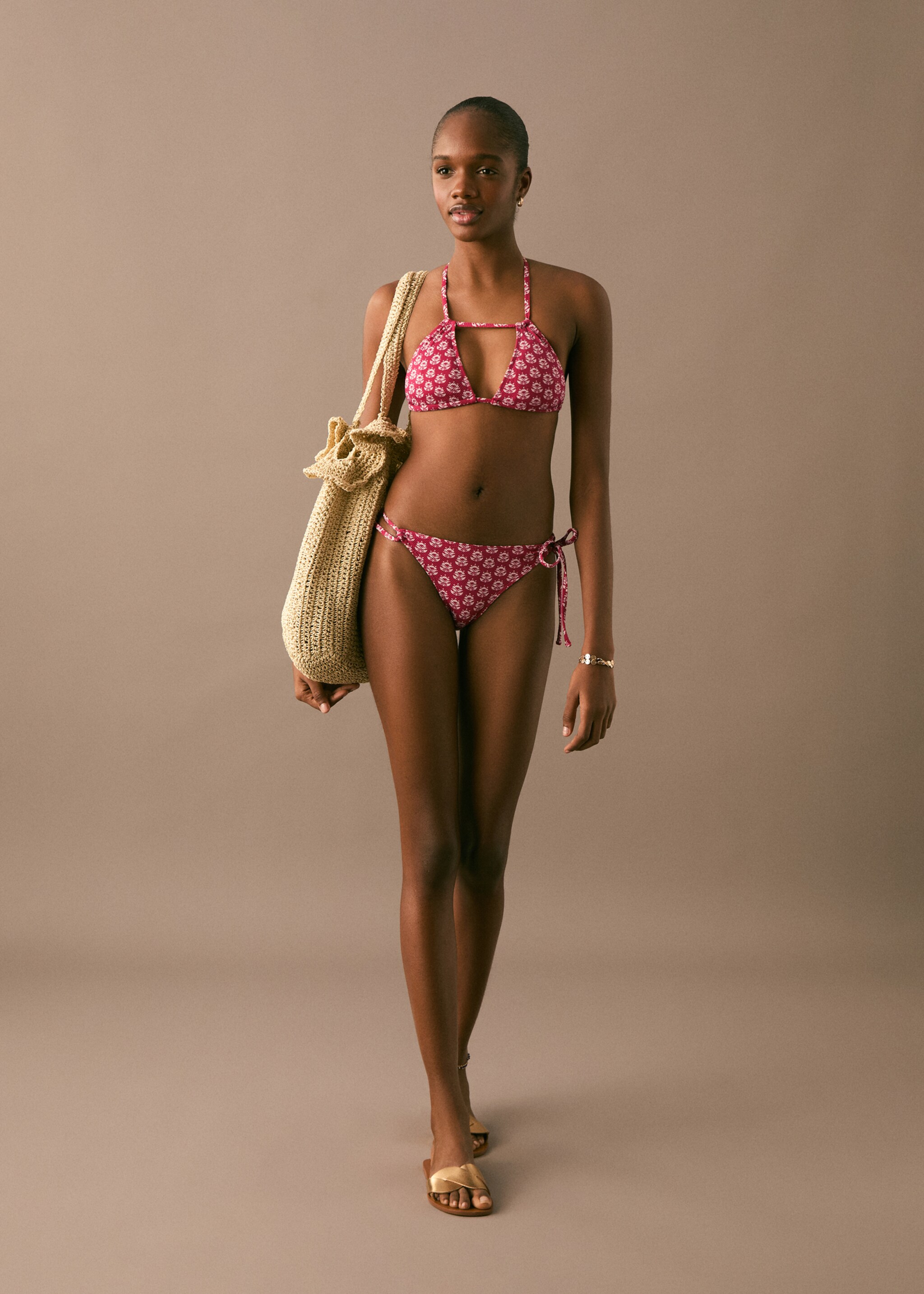 Multipositionele bikini met print - Overzichtstekening