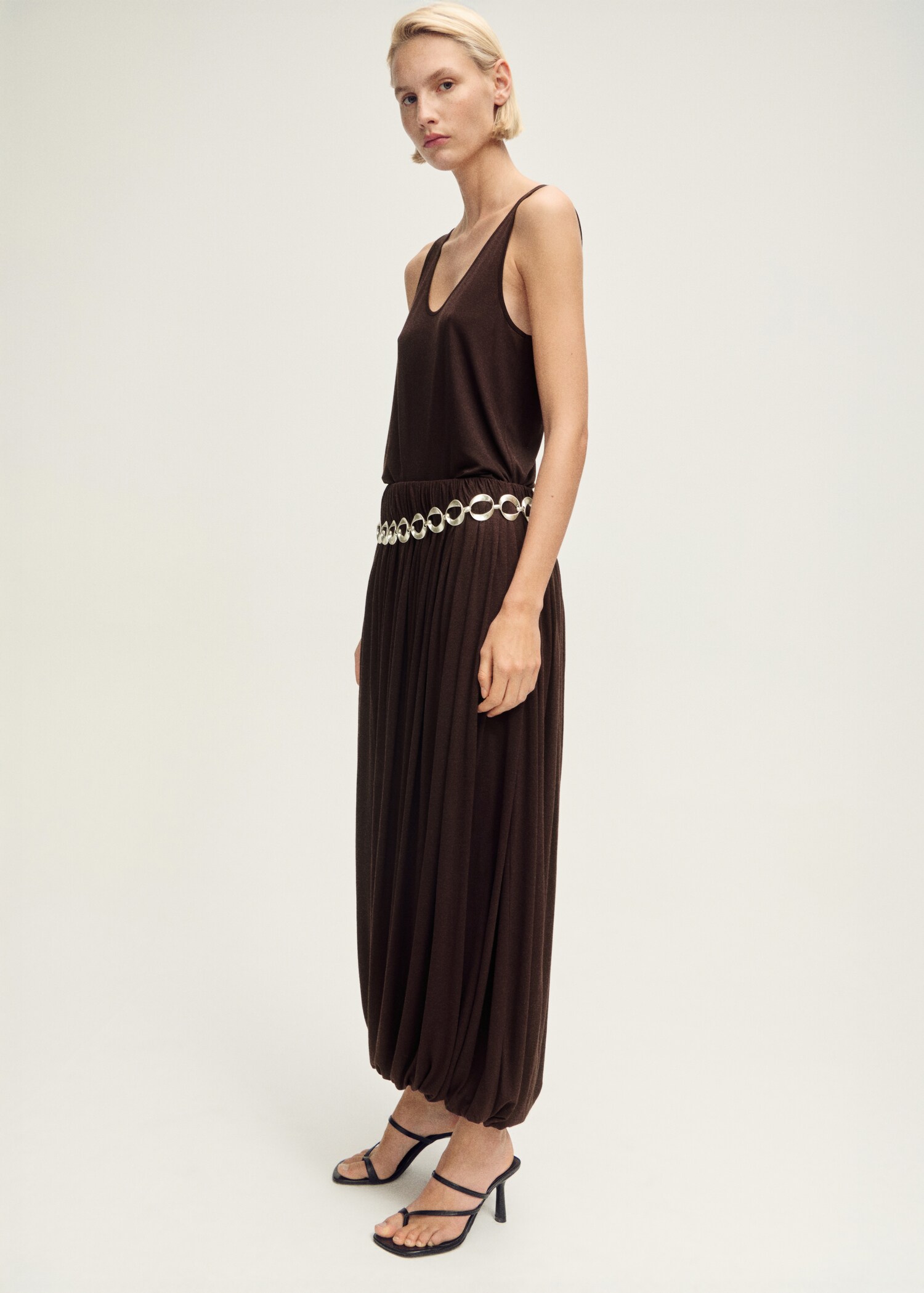 Wool-blend skirt with puffed hem - General plane