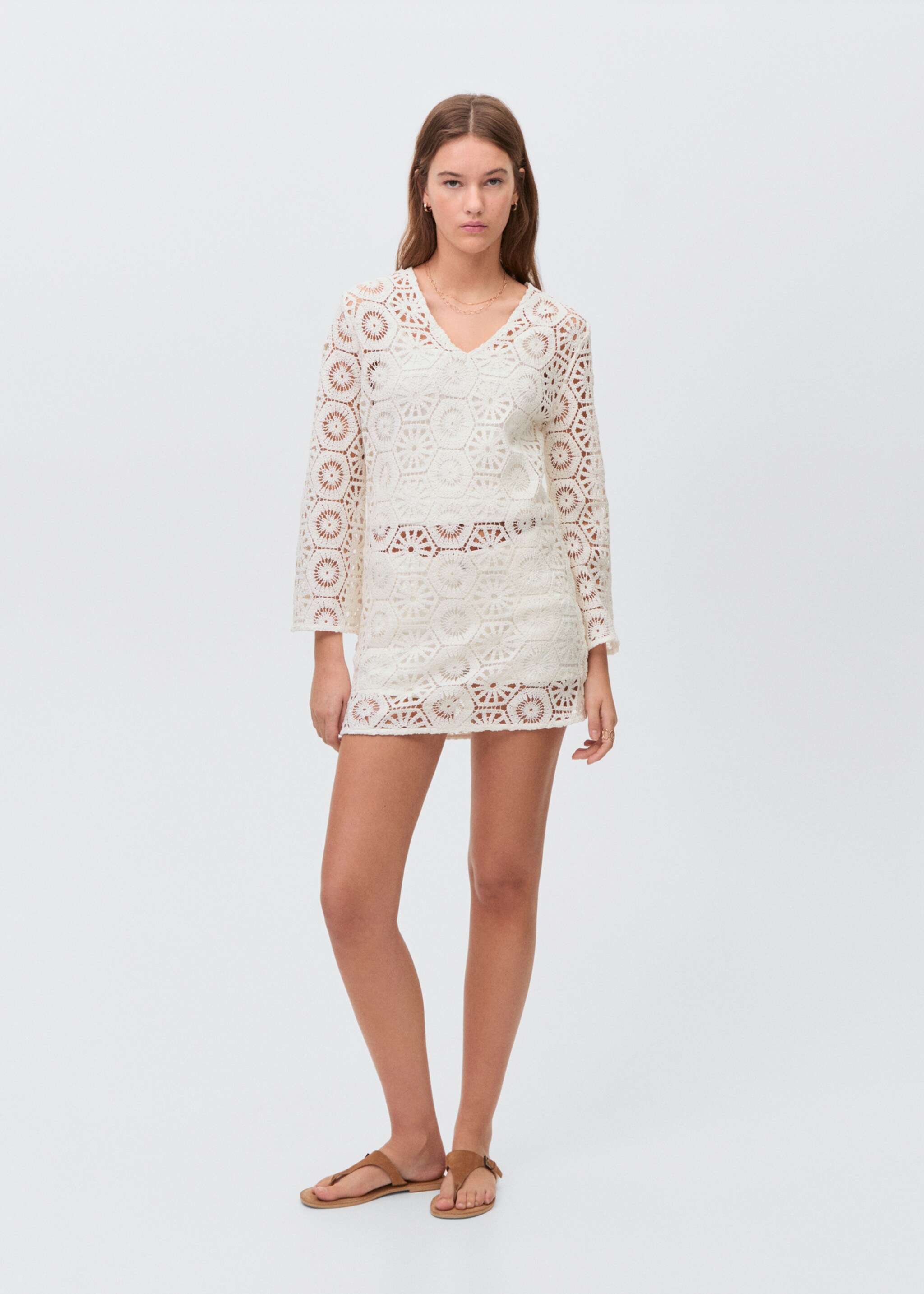 Transparent crochet dress - General plane