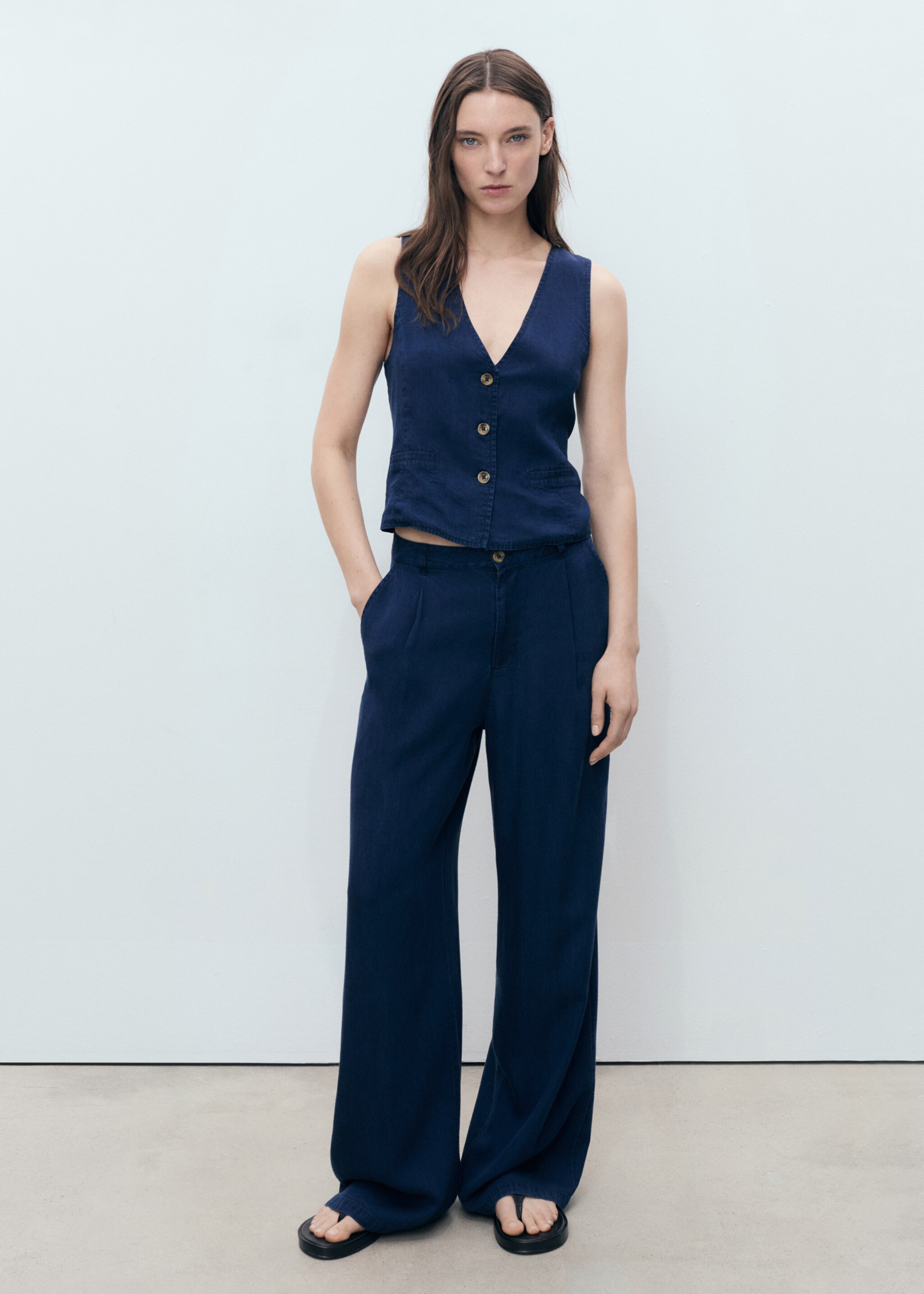 Lyocell-Weste mit Denim-Effekt - Allgemeine Ansicht