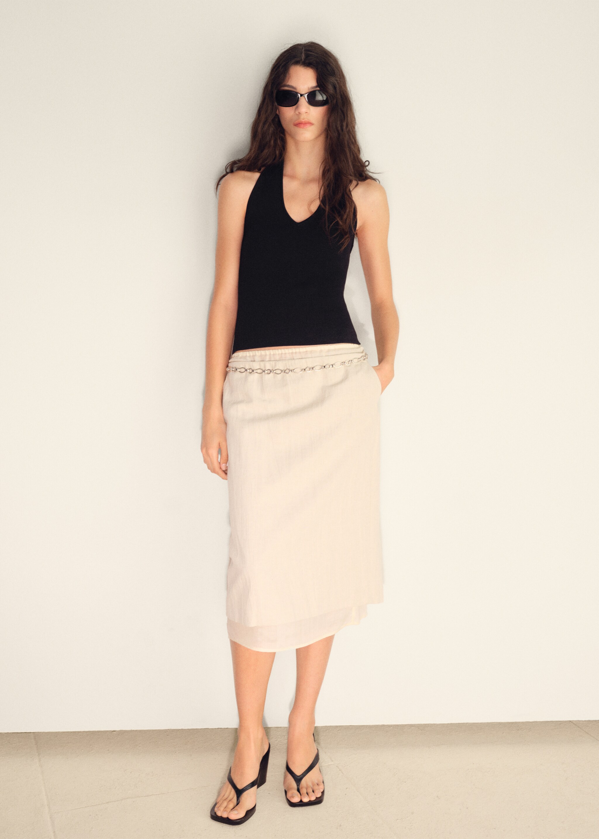 Ribbed halter-neck top - General plane