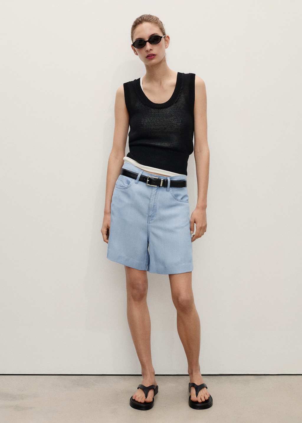 Mango Straight-fit lyocell bermuda shorts thumbnail