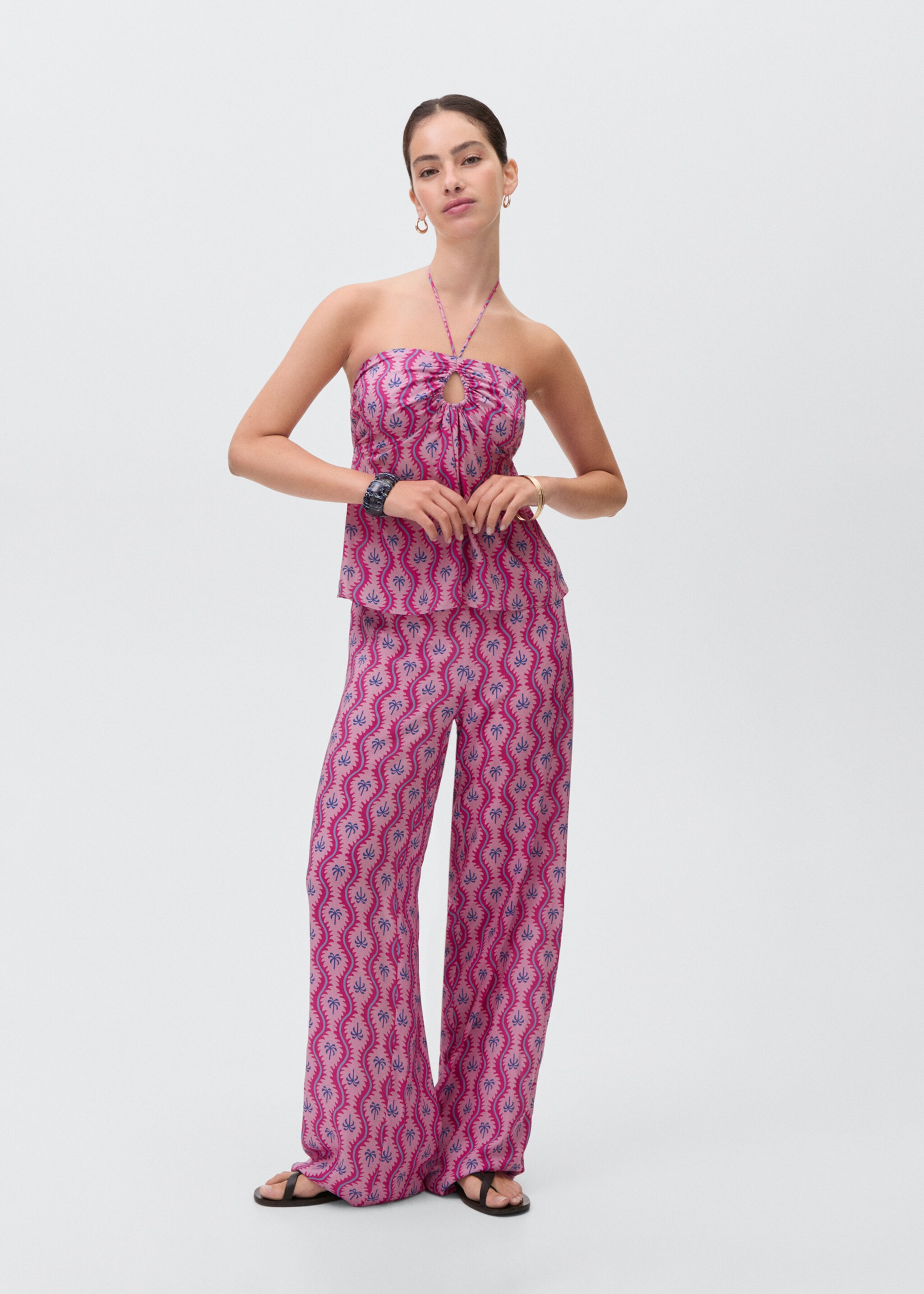 Broek met palmbomenprint - Overzichtstekening